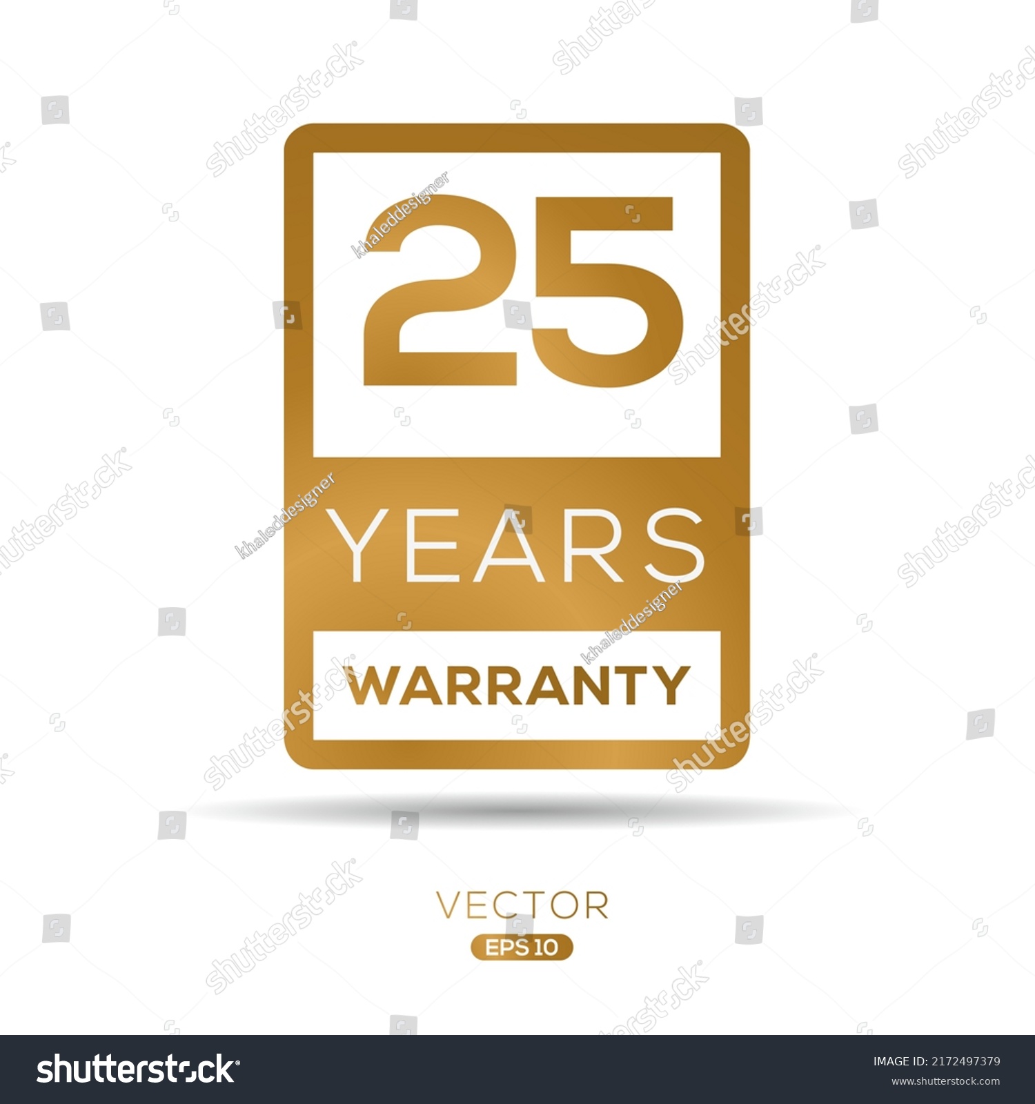 25 years warranty seal stamp, vector label. - Royalty Free Stock Vector ...