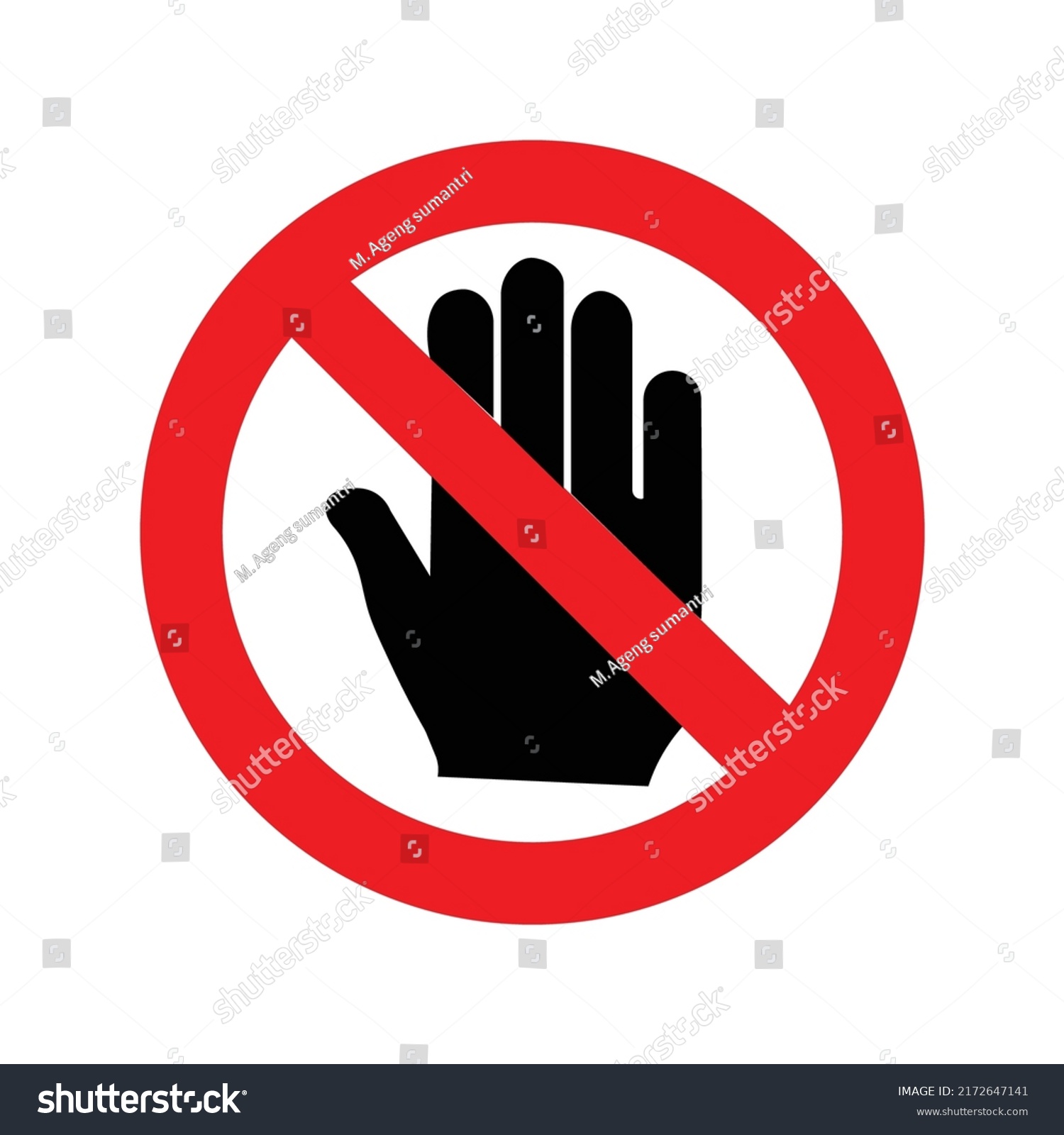 Hand no sign, no entry, no touching, no pushing, - Royalty Free Stock ...