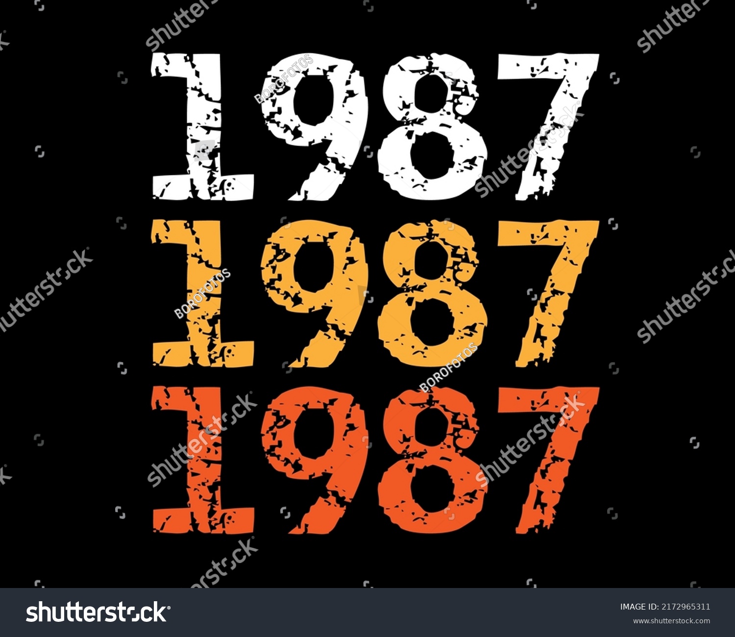 Year 1987 smudged font. Vector with year on - Royalty Free Stock Vector ...