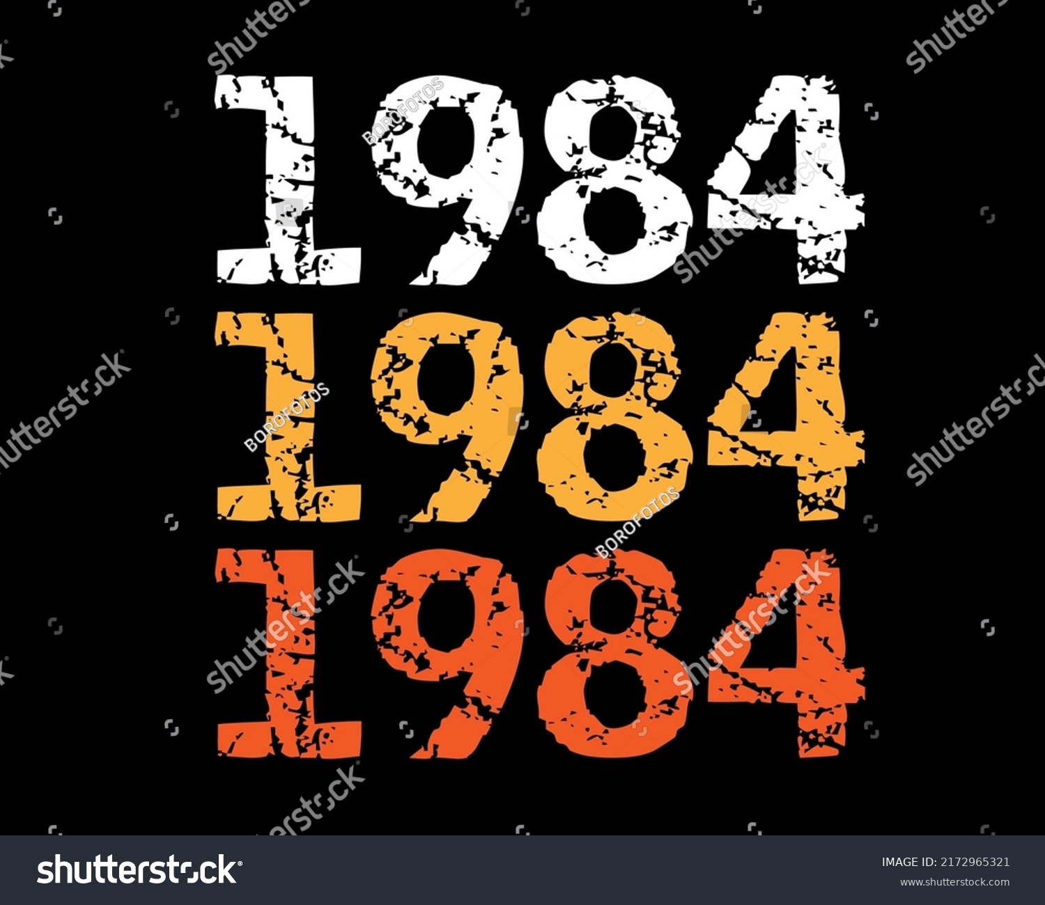 Year 1984 smudged font. Vector with year on - Royalty Free Stock Vector ...