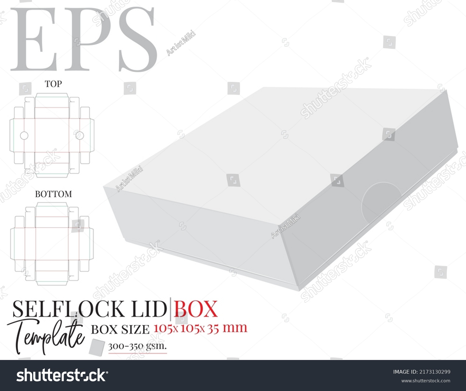 Lid Box Template. Vector with Die Cut, Laser - Royalty Free Stock ...