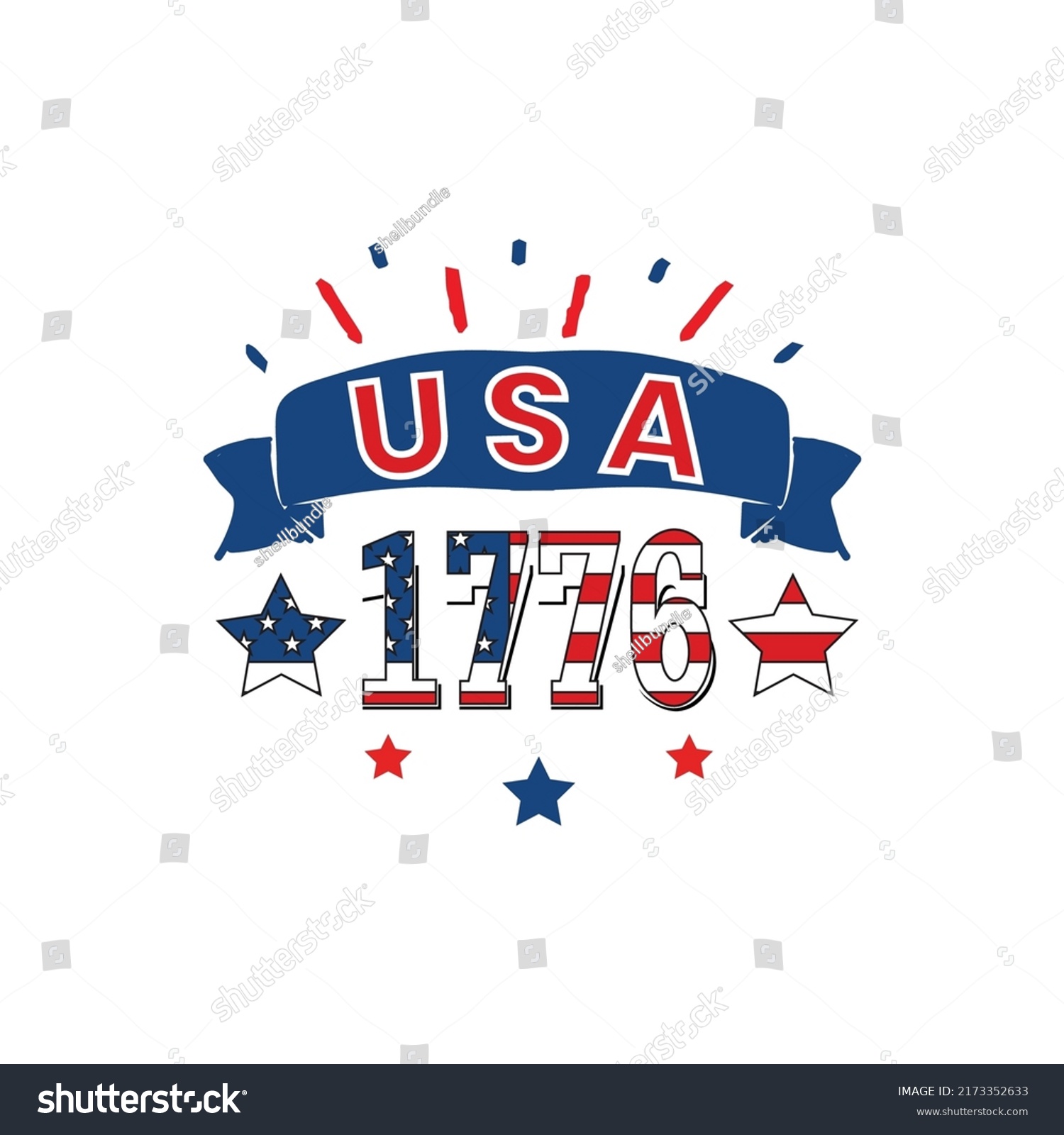 Usa 1776 independence day typography tshirt - Royalty Free Stock Vector ...