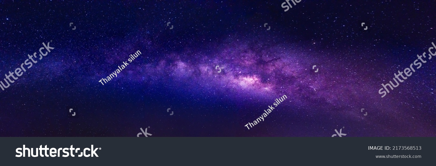 The universe of the Milky Way galaxy with stars on the night sky background. There is a disturbing light from the stars. noise #2173568513
