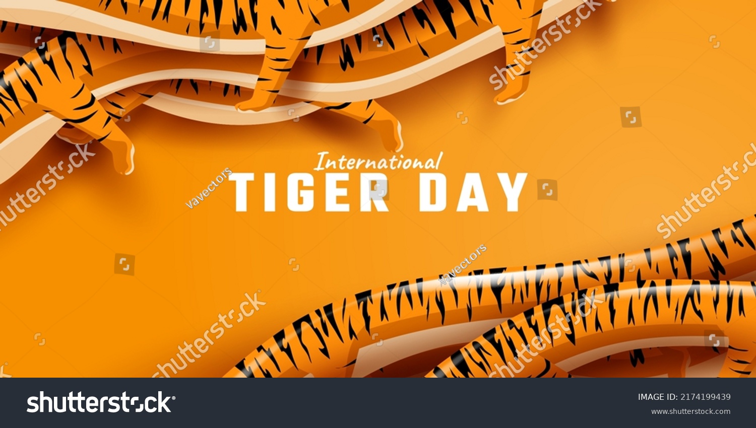 International tiger day awareness for Royalty Free Stock Vector