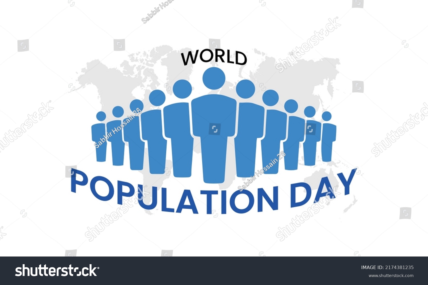 world population day campaign logo, world Royalty Free Stock Vector