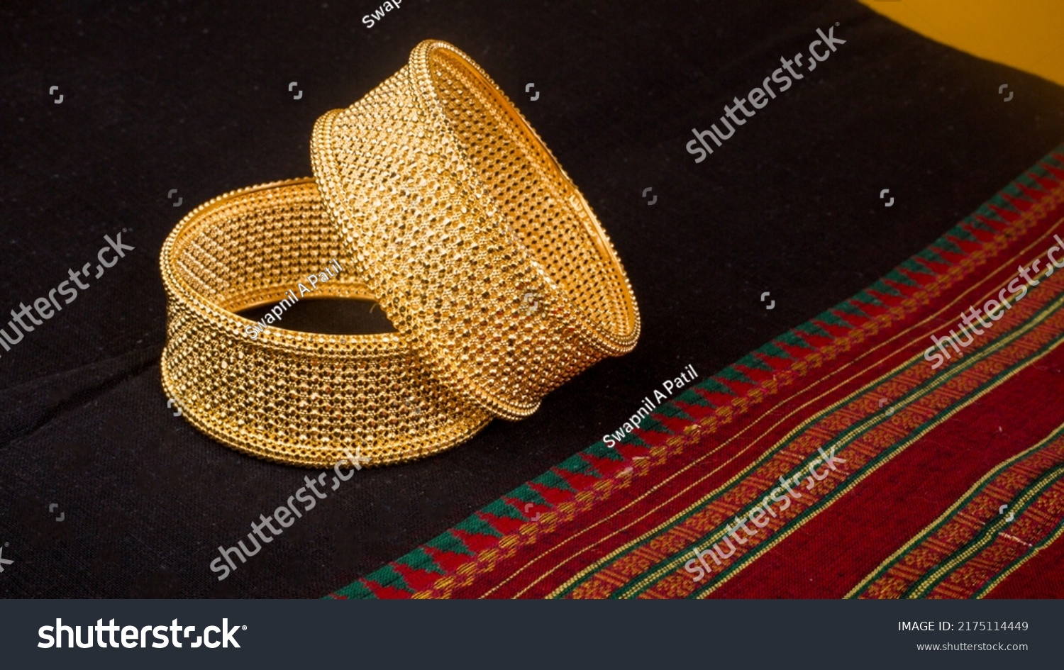 Indian design gold bangles decorative #2175114449