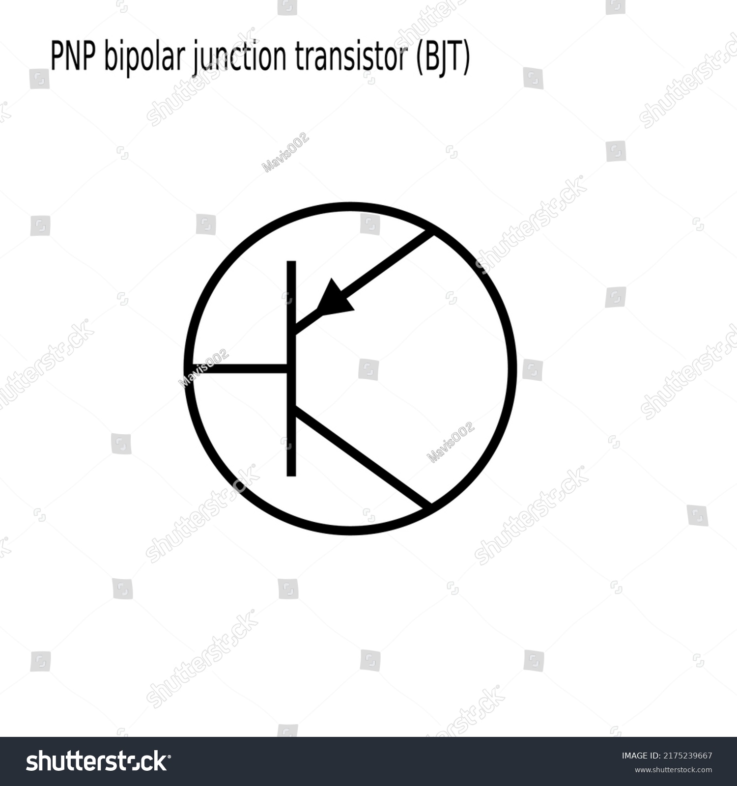 Pnp Bipolar Junction Transistor Bjt Symbol Royalty Free Stock