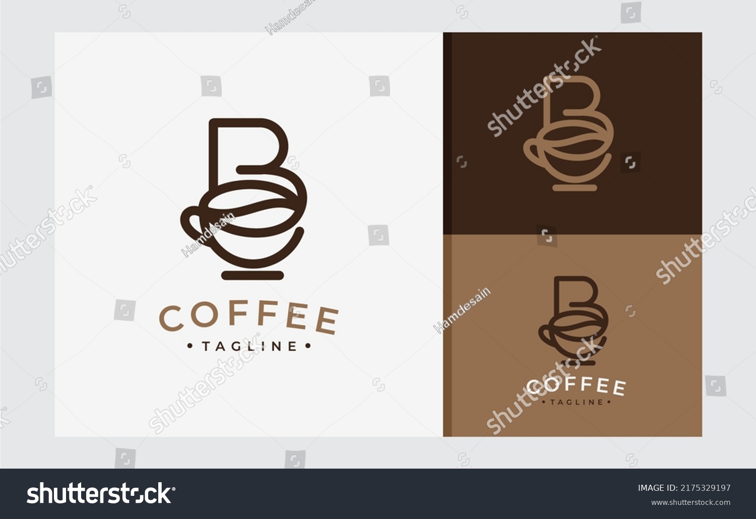 Letter B Coffee Brand Logo Design Concept - Royalty Free Stock Vector ...