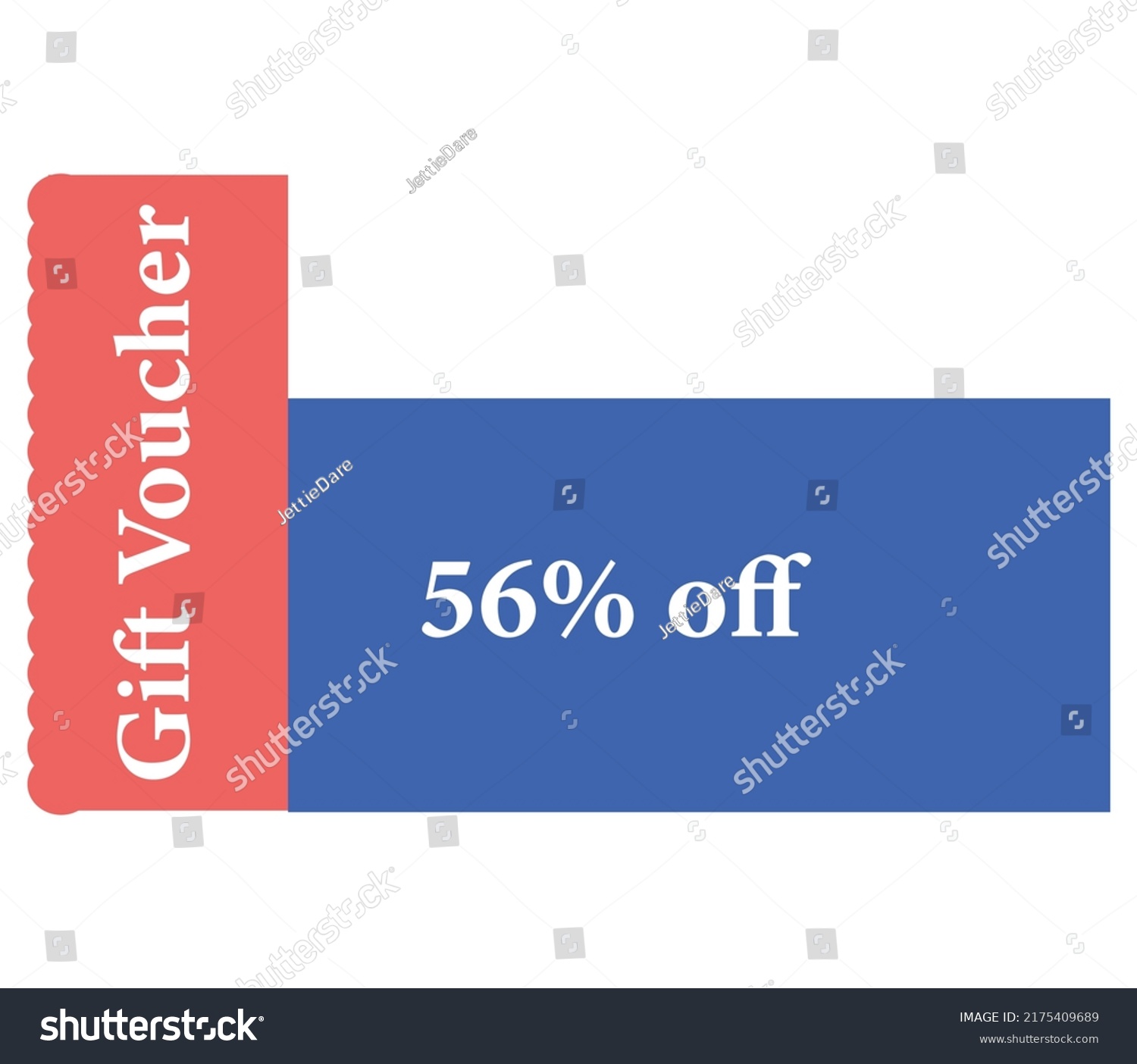 56 % Off Gift Voucher Sign and label vector and illustration art with fantastic font Pink and Blue color variation in white background #2175409689