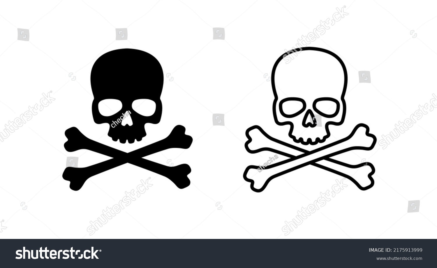 Skull icon. Symbol of poison and danger. Pirate - Royalty Free Stock ...