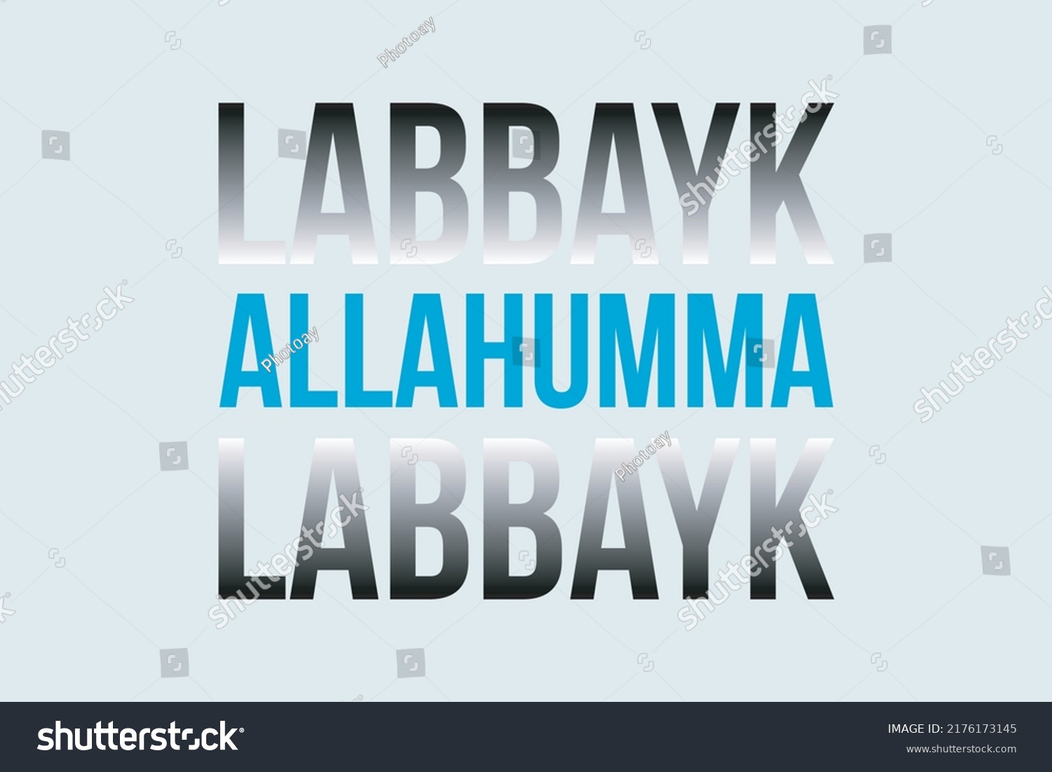 Labbayk Allahumma Labbayk Arabic Typography In - Royalty Free Stock ...