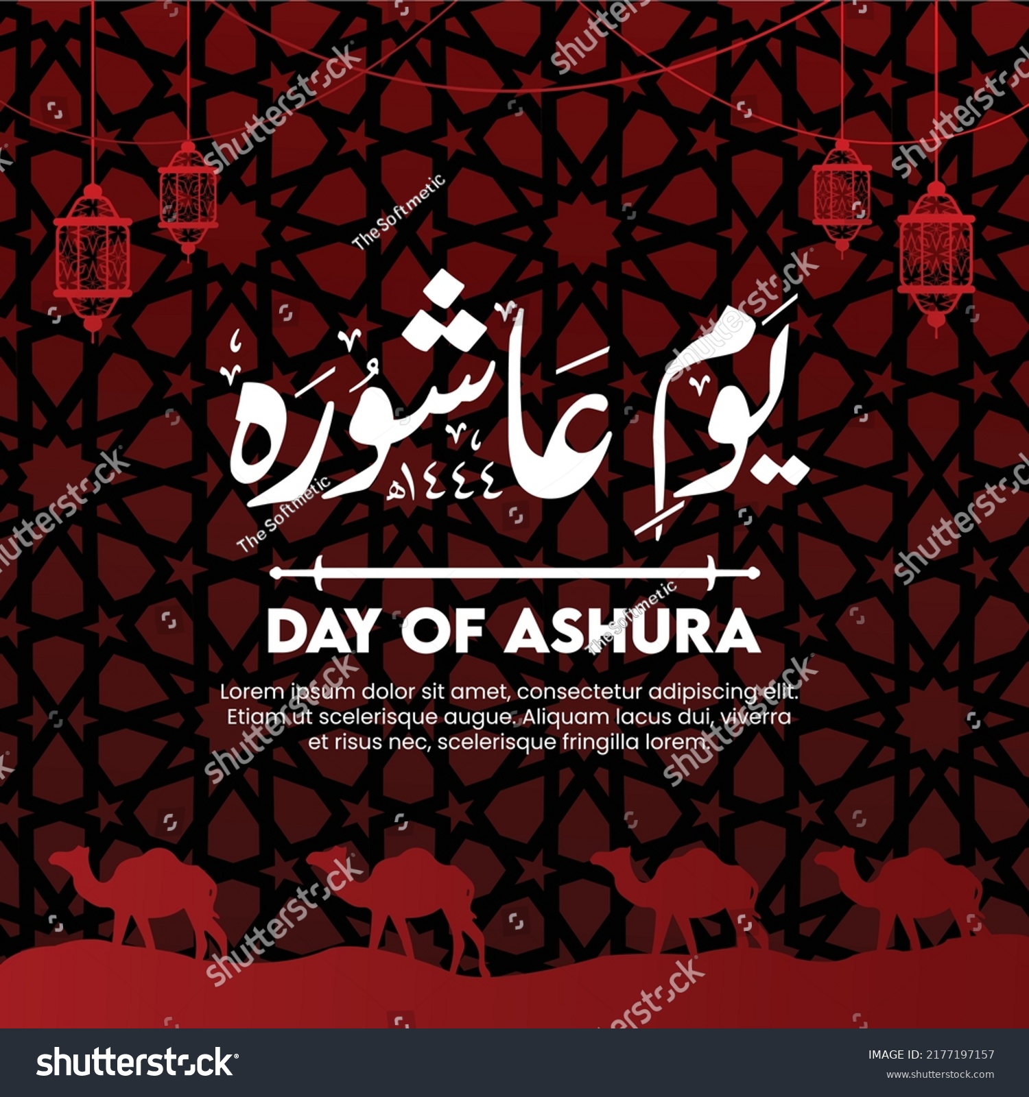 Day of Ashura , Vector of Arabic calligraphy Royalty Free Stock