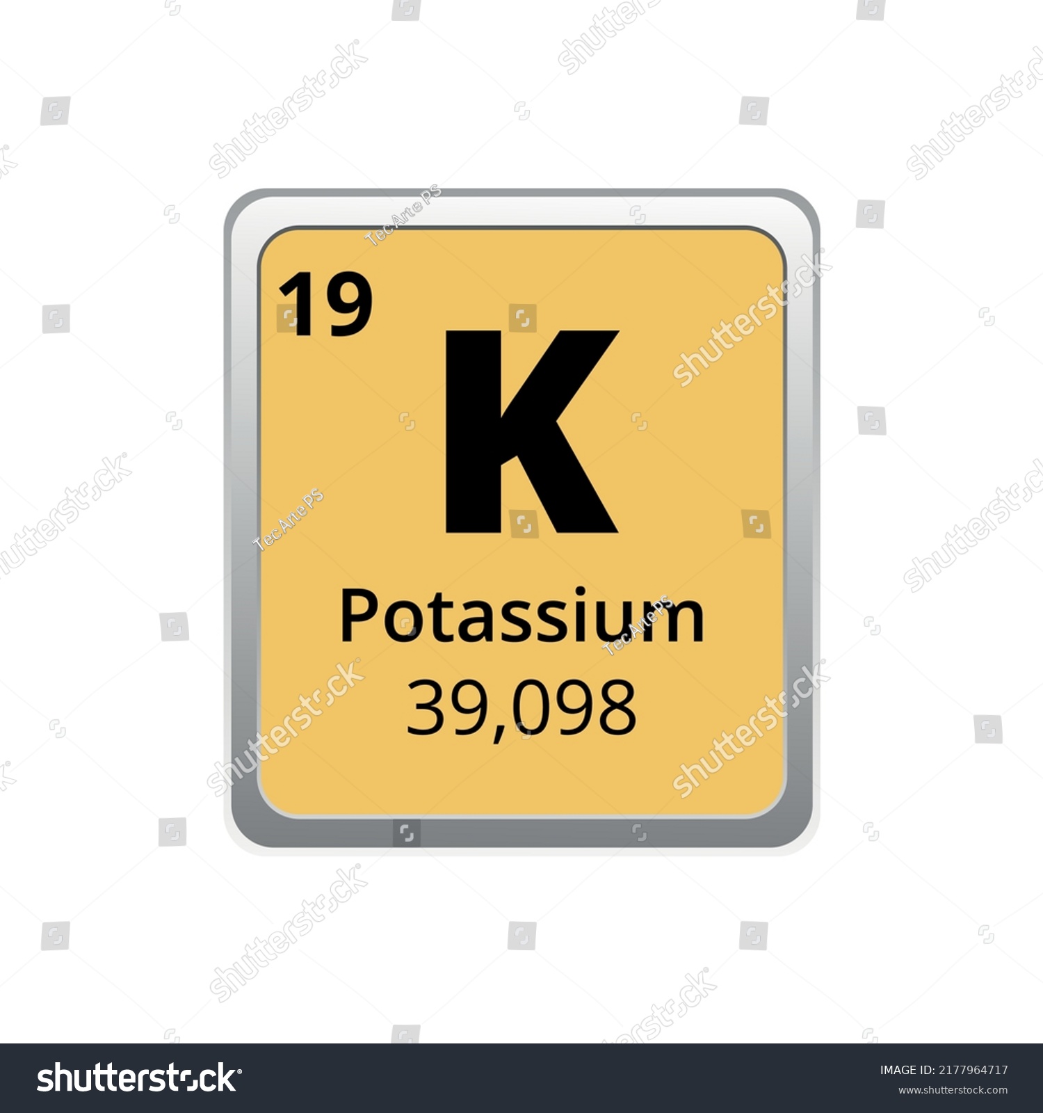 Periodic table element potassium icon on white - Royalty Free Stock ...