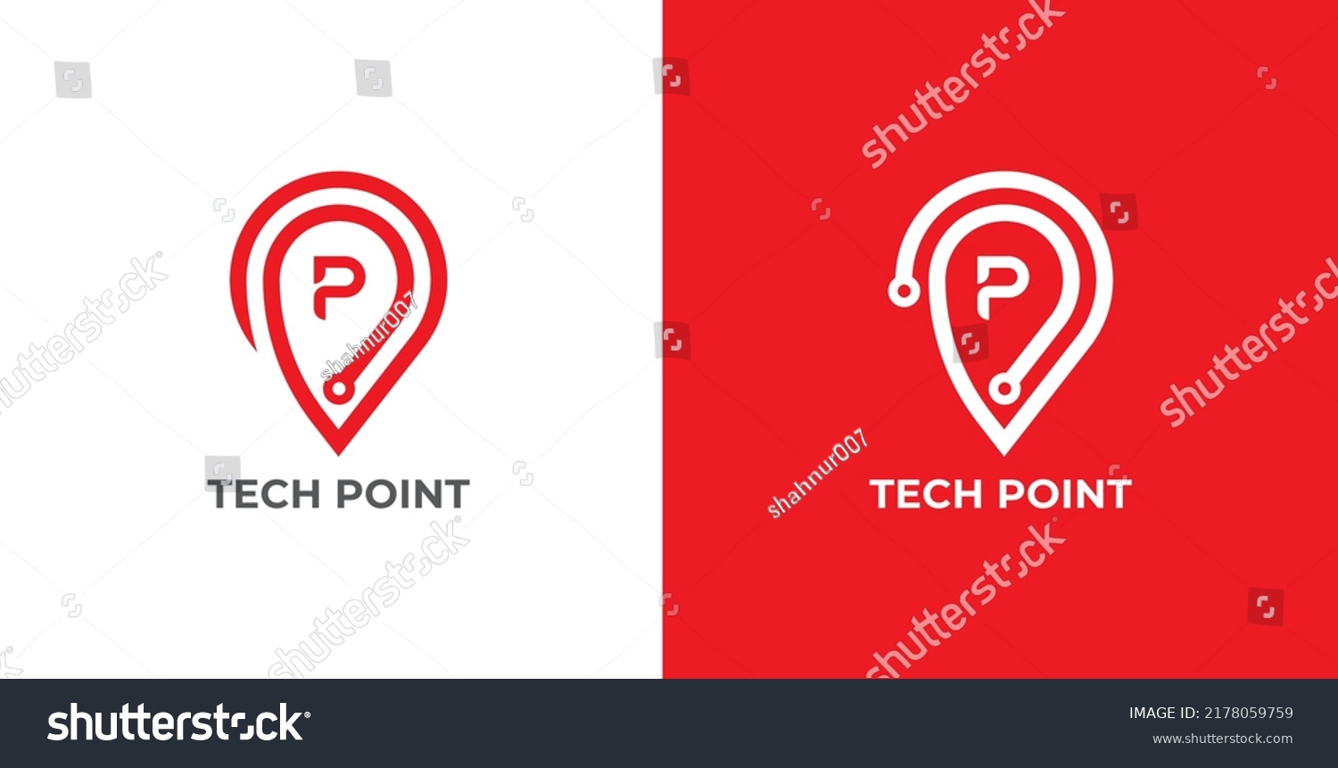 Location Pin Tech Logo Concept Sign Icon Symbol Royalty Free Stock