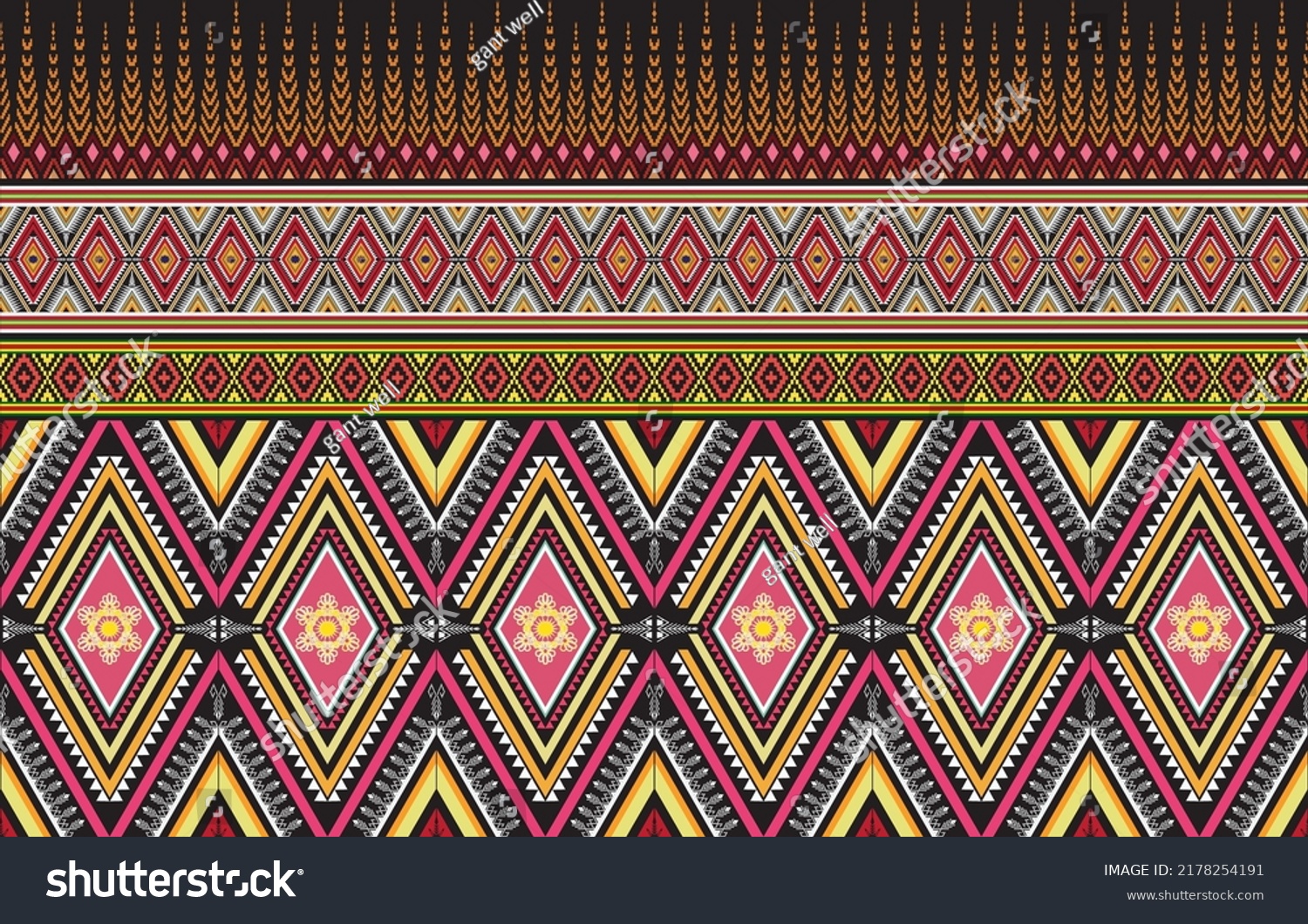 Retro Navajo tribe vector seamless design in - Royalty Free Stock ...