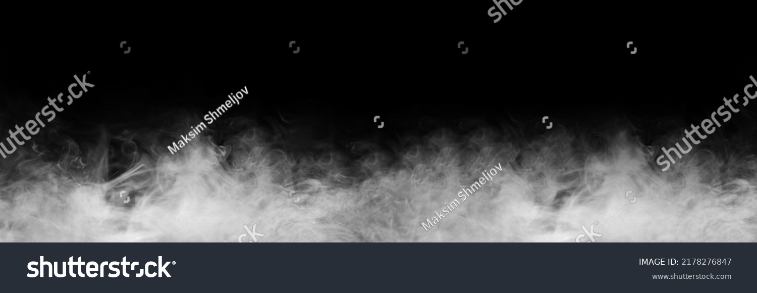 Abstract smoke texture frame over black background. Fog in the darkness. Natural pattern. #2178276847