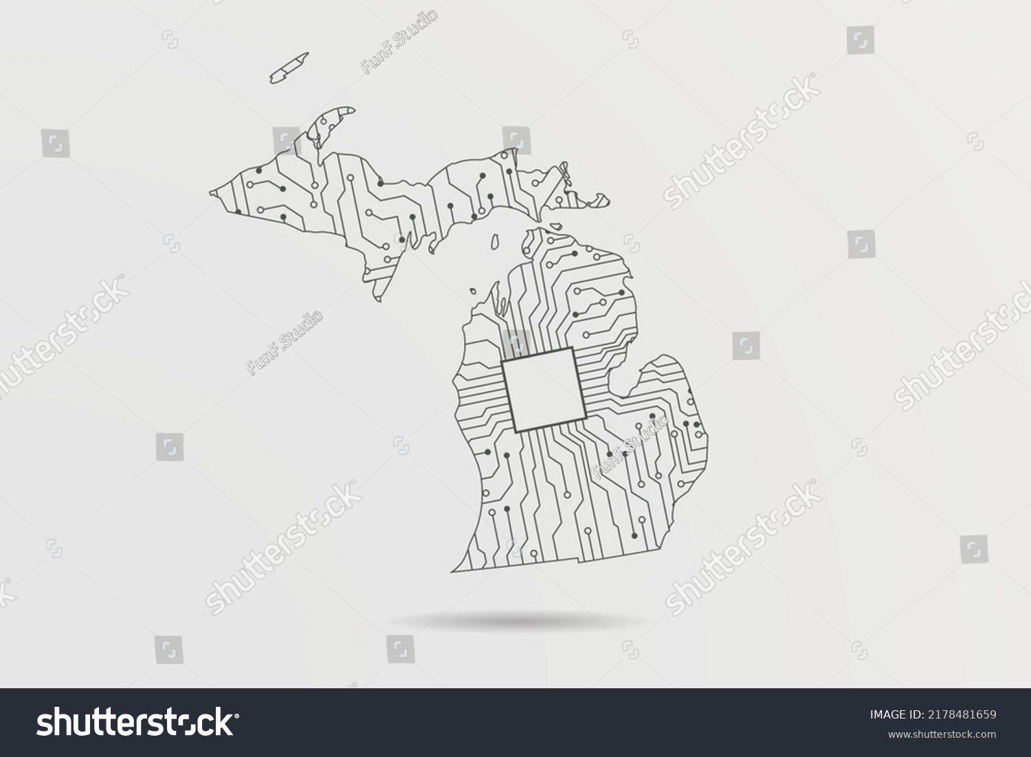 Michigan Map USA United States Of America Map Royalty Free Stock Avopix 2178481659