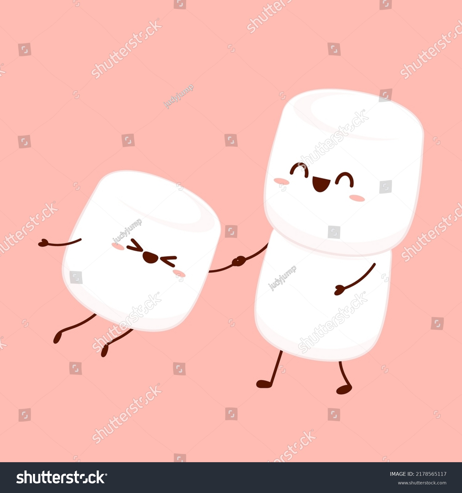 Marshmallow Cartoon Marshmallow Character Royalty Free Stock Vector