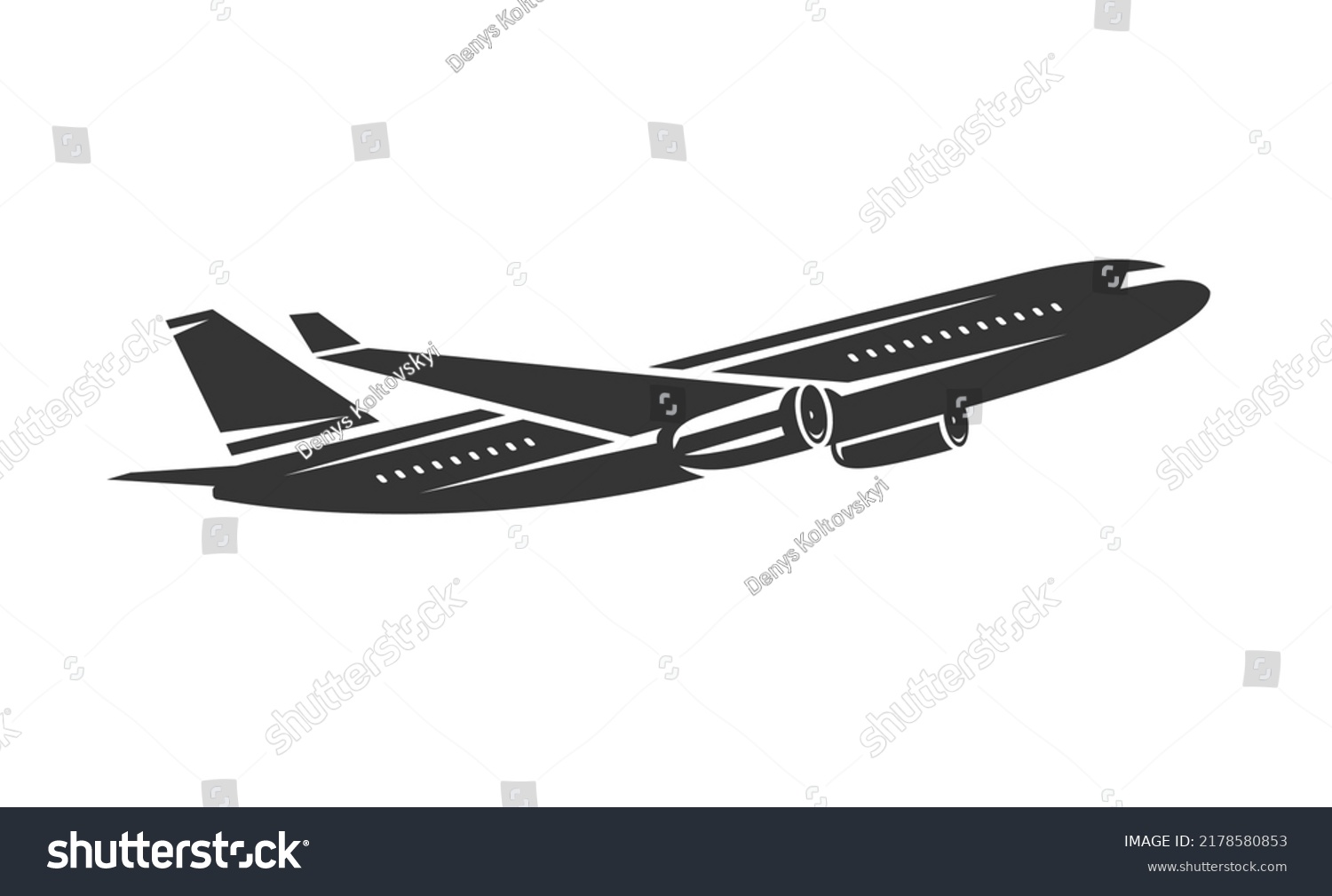 Passenger aircraft. Airliner vector illustration - Royalty Free Stock ...