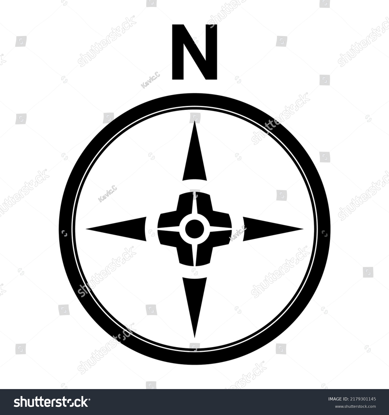 Black north symbol on white background. - Royalty Free Stock Vector ...