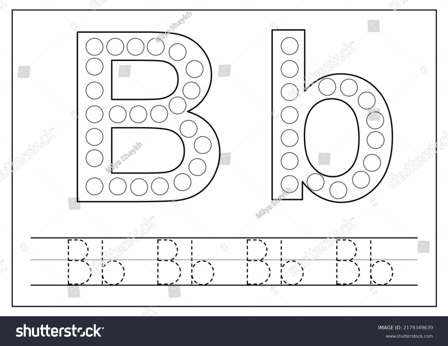 Dot A Dot Alphabet Letters For Kids. Learning - Royalty Free Stock ...