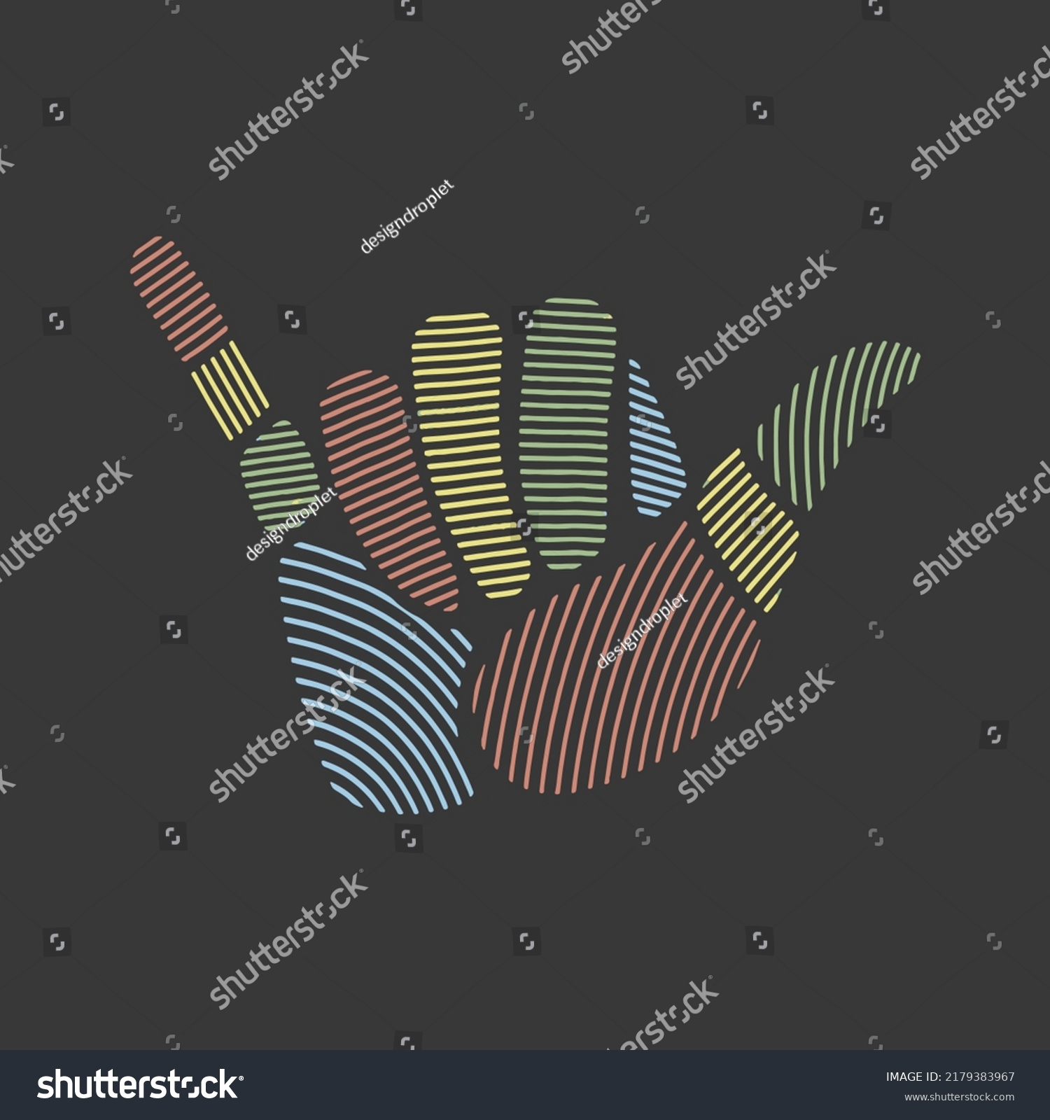 Hand Sign T Shirt Design - Royalty Free Stock Vector 2179383967 ...