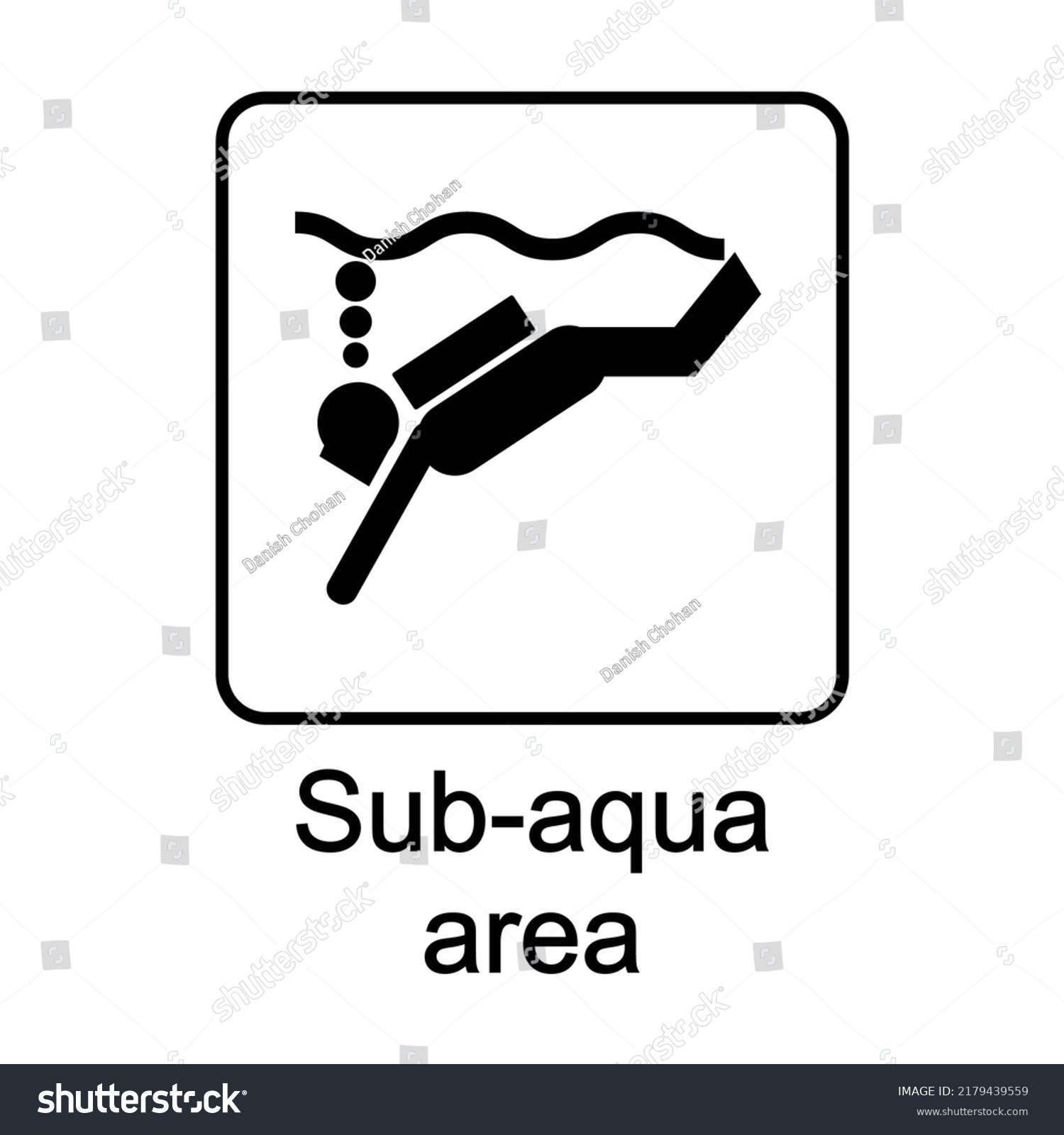 Sub-aqua area sign - Information Sign - - Royalty Free Stock Vector ...