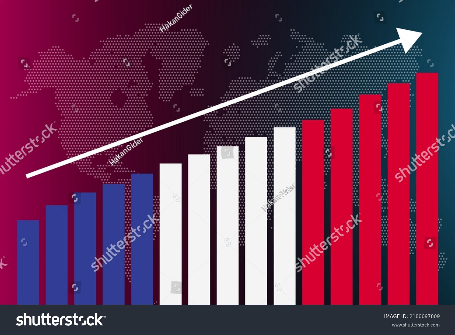 France Bar Chart Graph Increasing Values Royalty Free Stock Vector 2180097809 4142