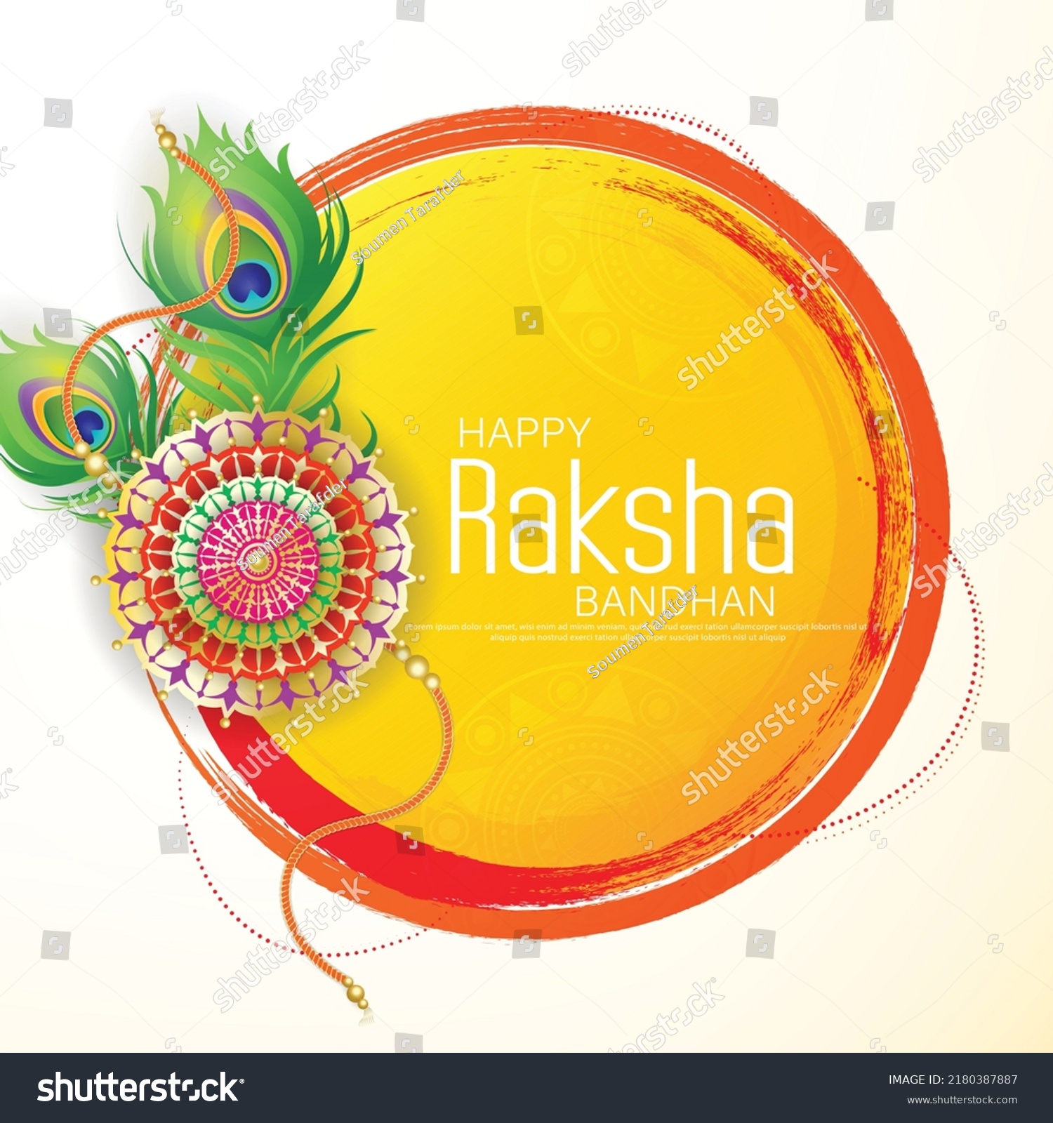 Happy Raksha Bandhan Ceremony Poster Template Royalty Free Stock Vector 2180387887