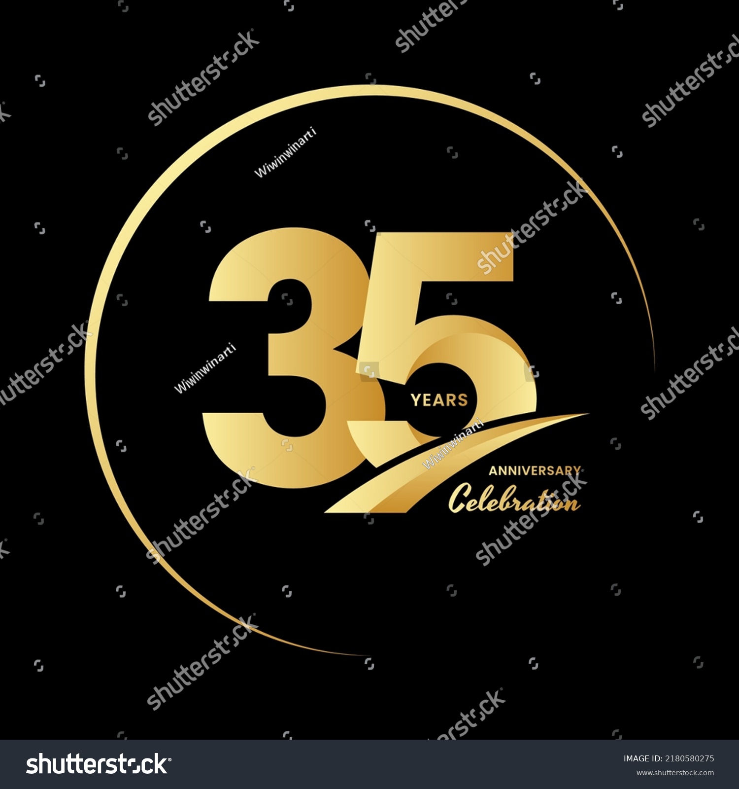 35 years anniversary celebrations logo design - Royalty Free Stock ...