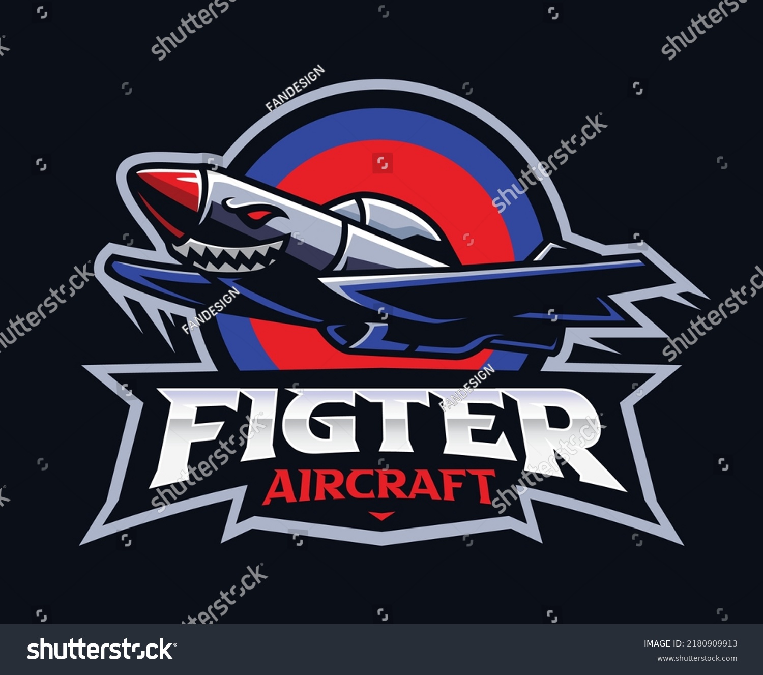 Fighter Aircraft Mascot Logo Design Fighter Jet Royalty Free Stock