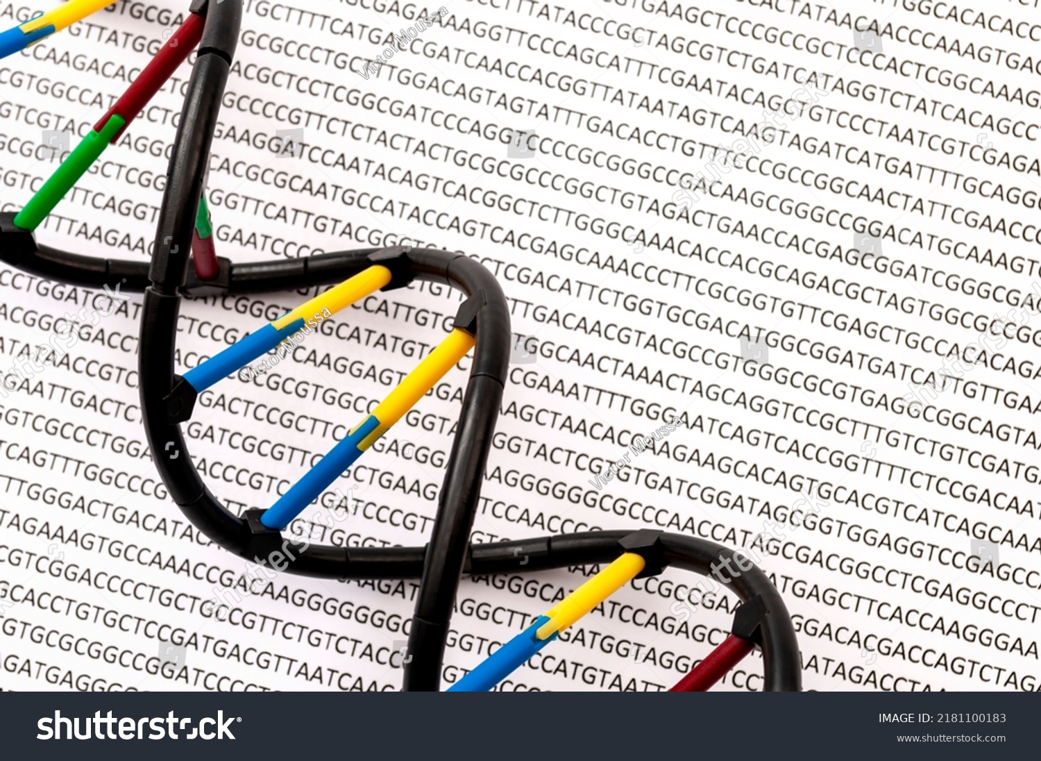 DNA double helix and genome sequence concept for molecular biochemistry backgrounds, genetic code and gene research #2181100183
