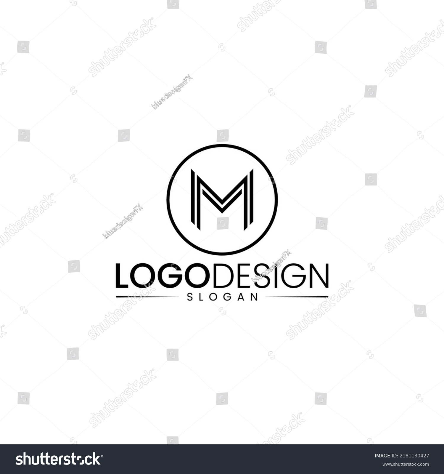 Letter M line logo design. Linear creative - Royalty Free Stock Vector ...