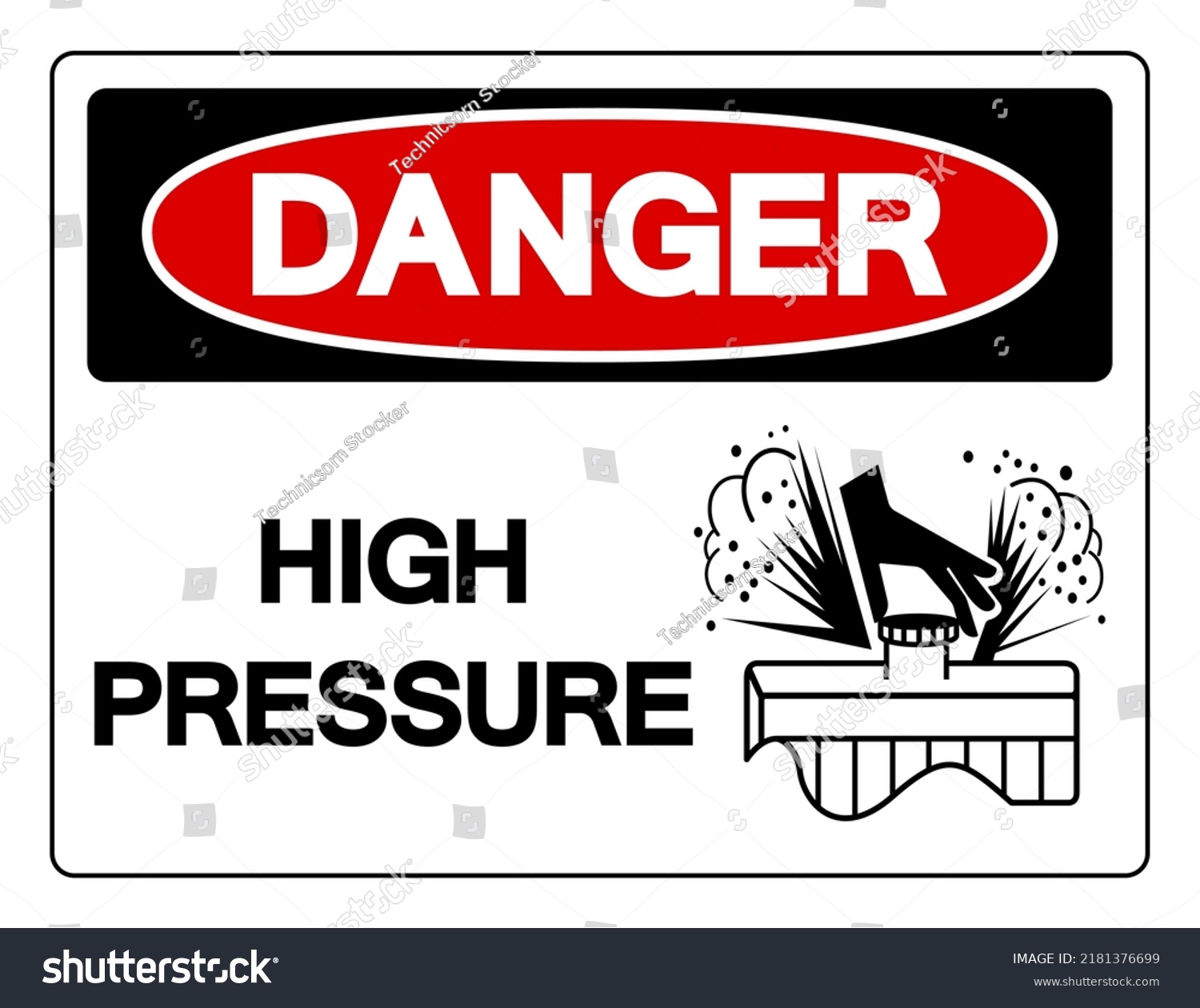Danger High Pressure Symbol Sign ,Vector - Royalty Free Stock Vector ...