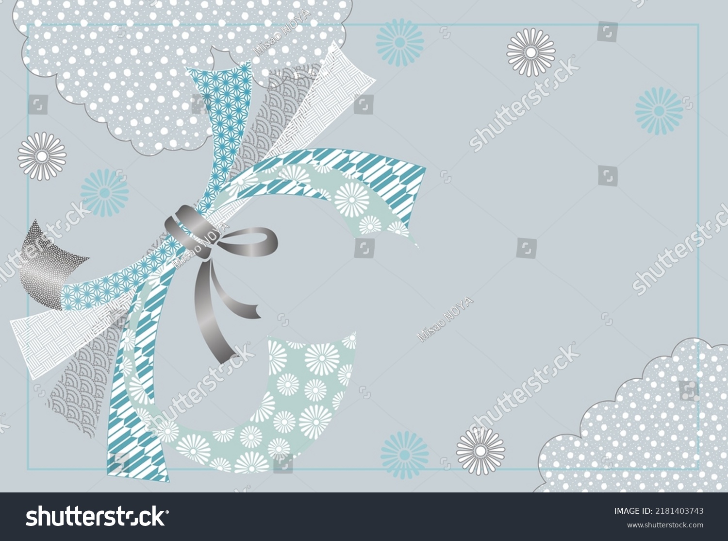 Background of traditional Japanese pattern Noshi - Royalty Free Stock ...