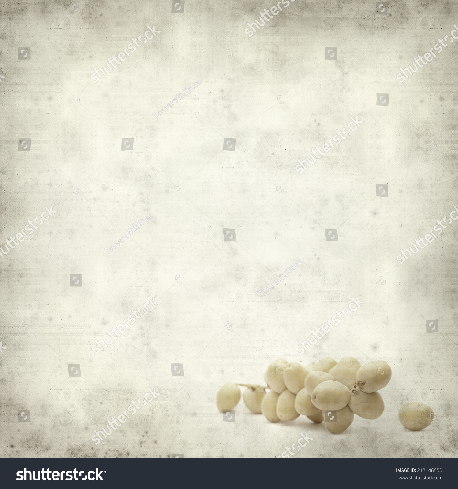 textured old paper background with fresh date palm fruit #218148850