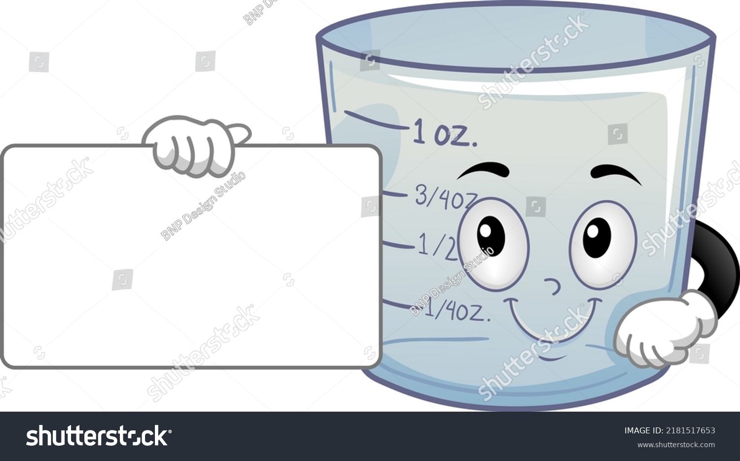 Illustration of One Ounce Mascot Holding Blank - Royalty Free Stock ...