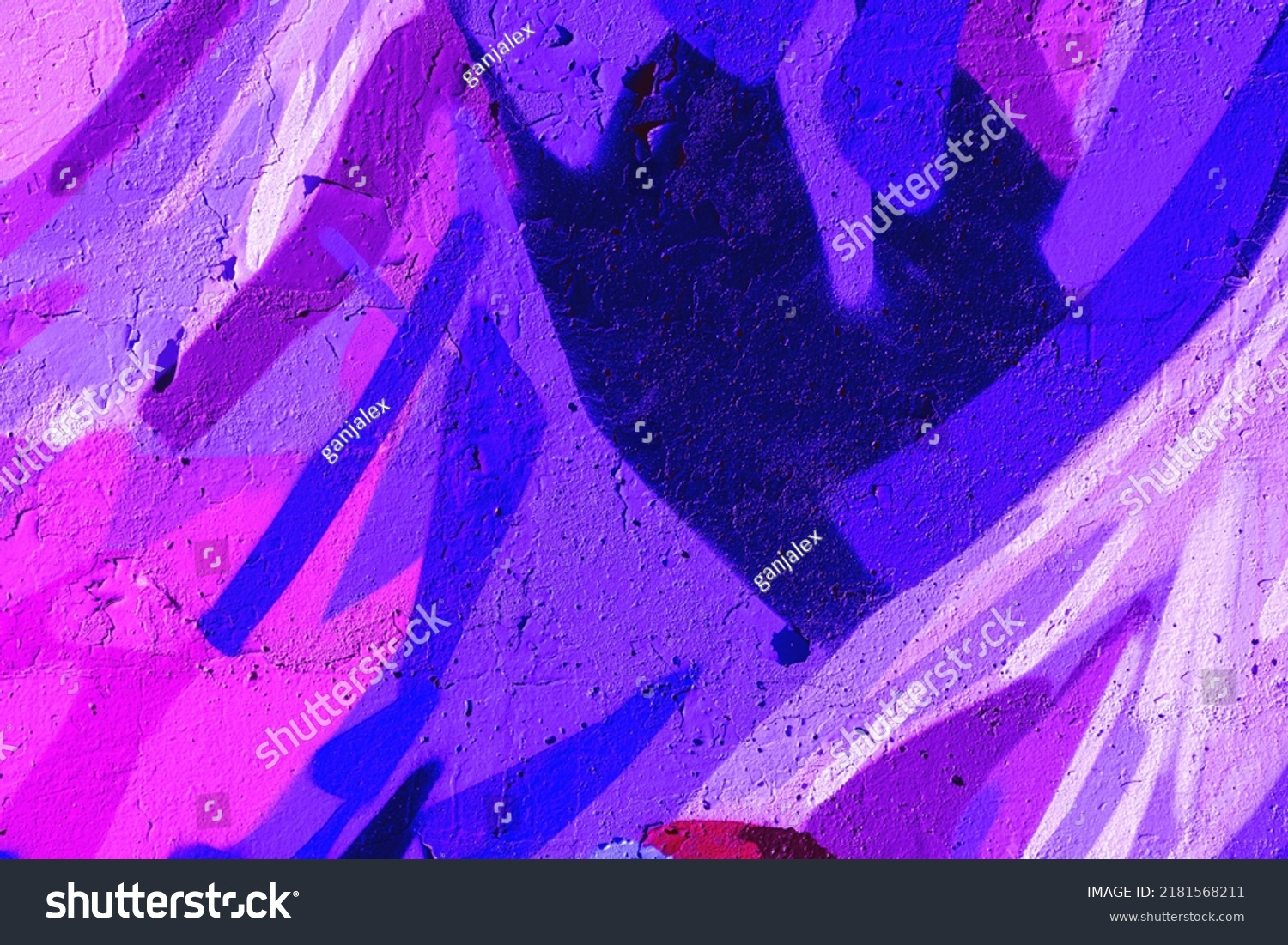 Closeup of colorful pink, purple, blue urban wall texture. Modern pattern for wallpaper design. Creative modern urban city background for advertising mockups. Minimal geometric style, solid colors #2181568211