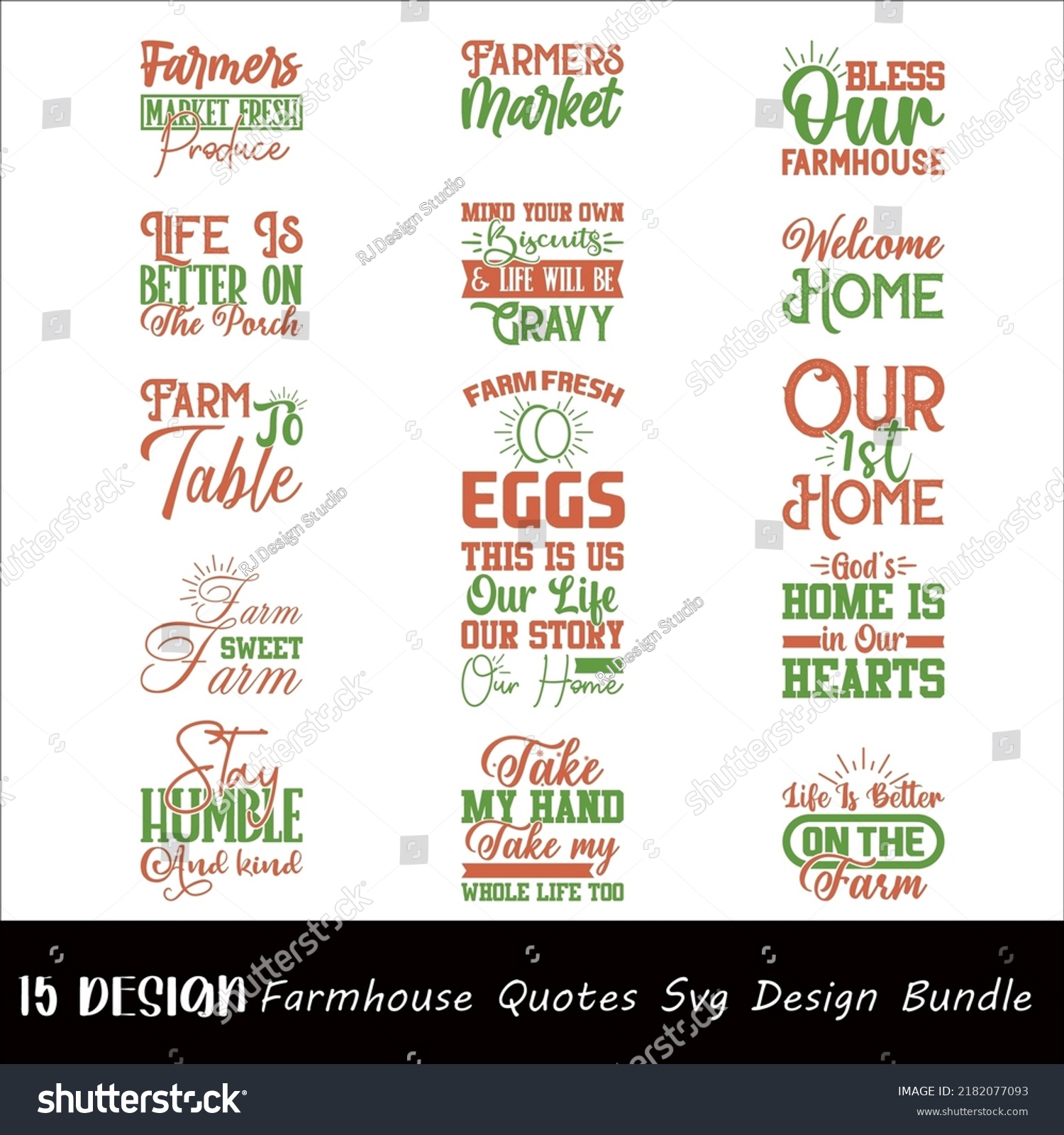 Farmhouse quotes SVG design bundle - Royalty Free Stock Vector ...