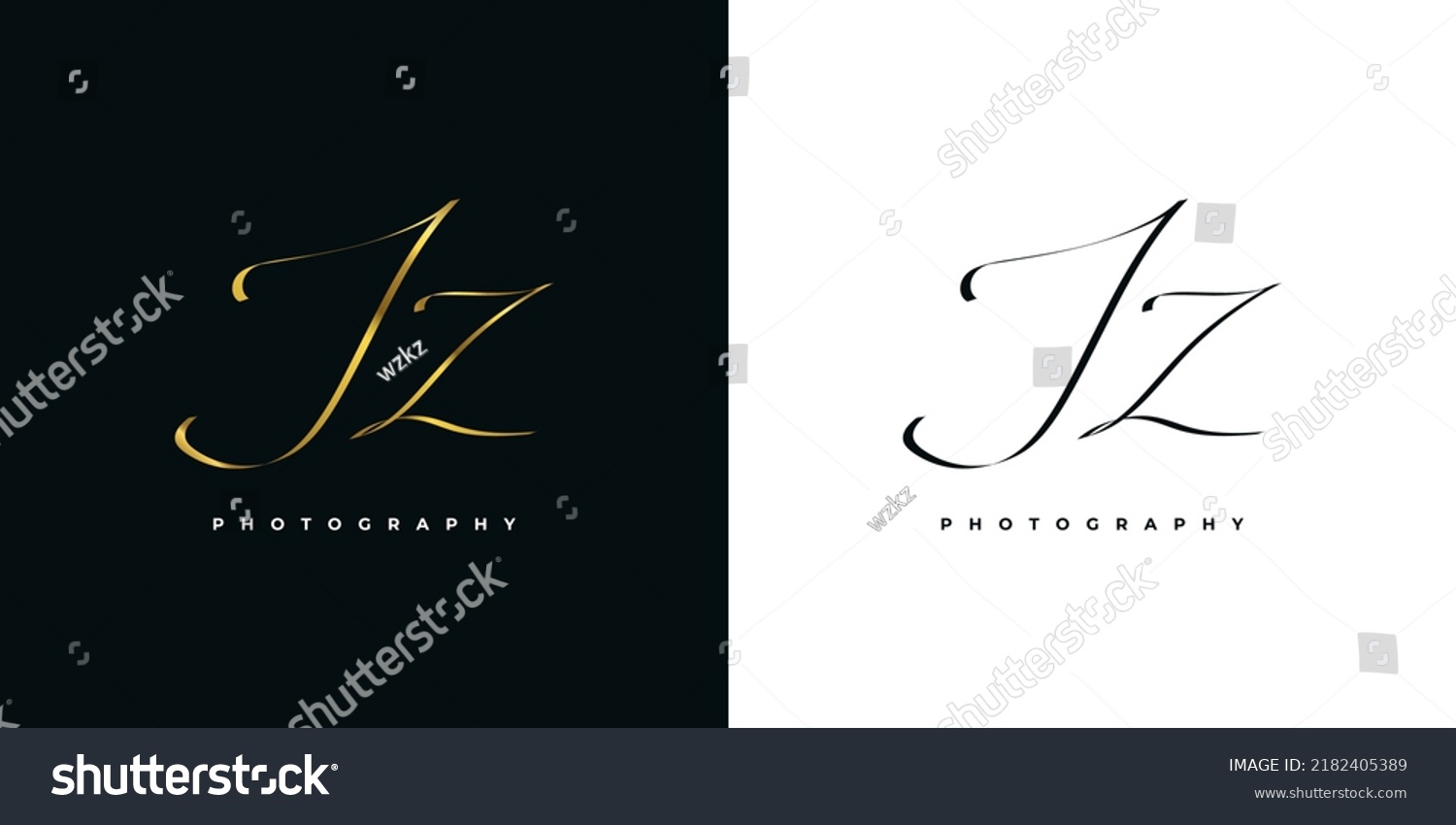 JZ Initial Signature Logo Design with Elegant - Royalty Free Stock ...