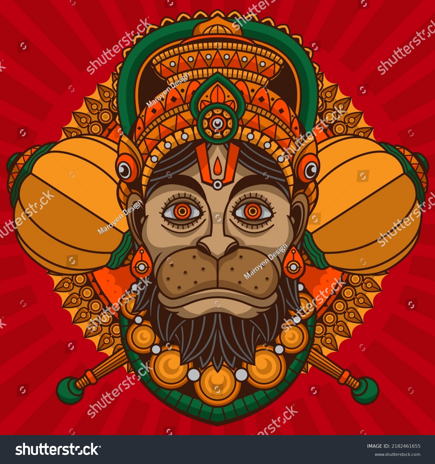 traditional hanuman vector, vector EPS 10 - Royalty Free Stock Vector ...