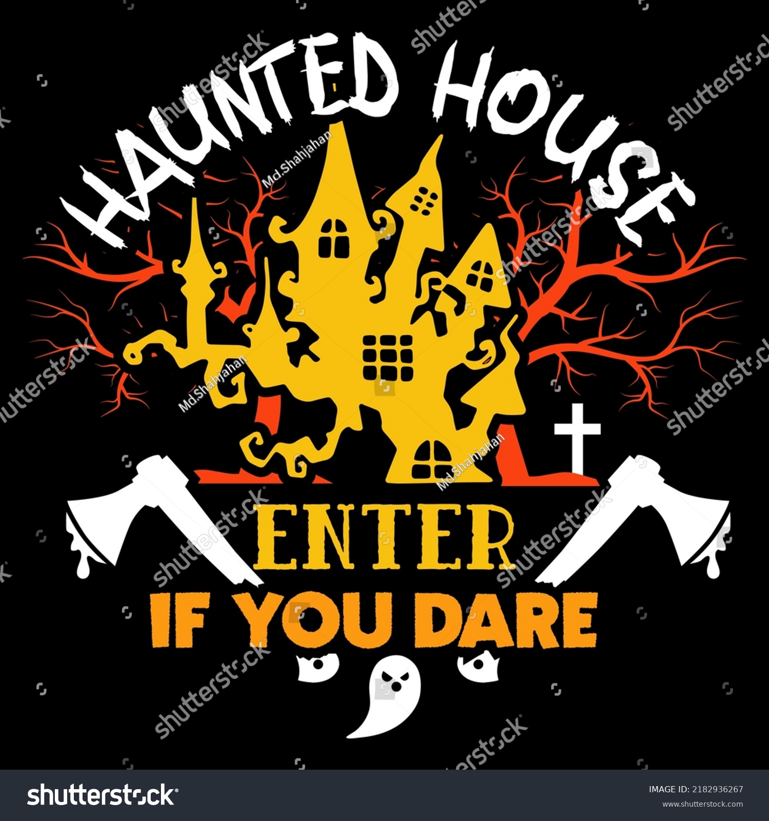 Haunted house enter if you dare, Halloween hand - Royalty Free Stock ...