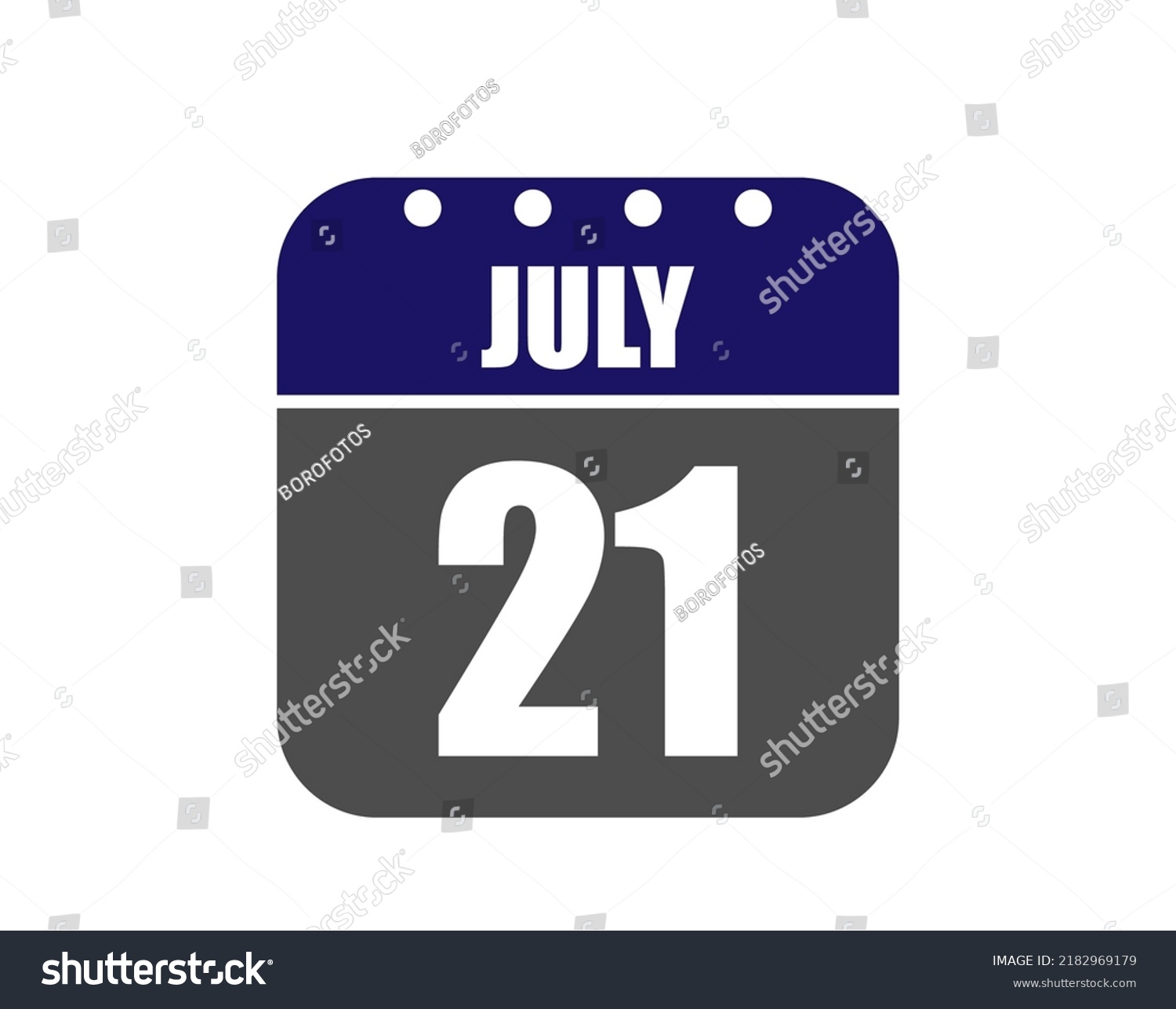 21 July Calendar Banner July Calendar Icon In Royalty Free Stock