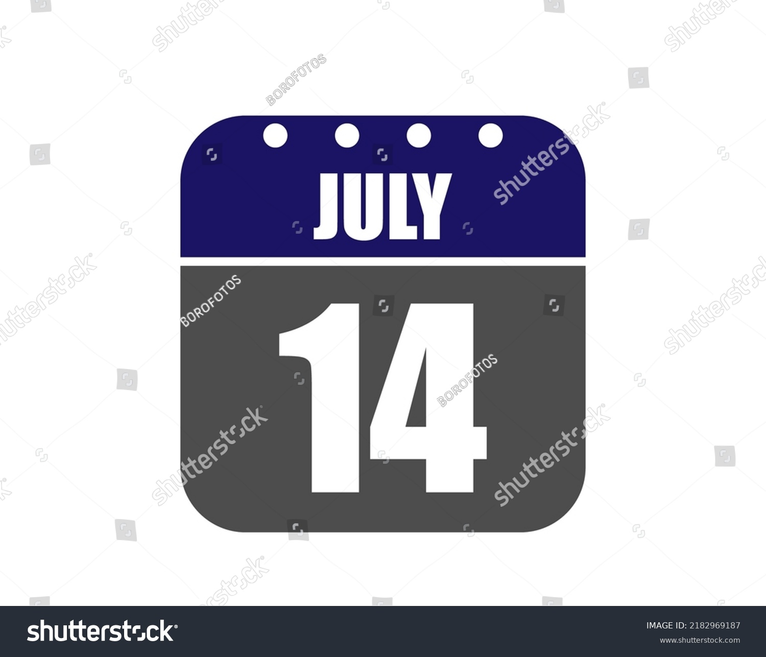 14 July calendar banner. July calendar icon in - Royalty Free Stock ...