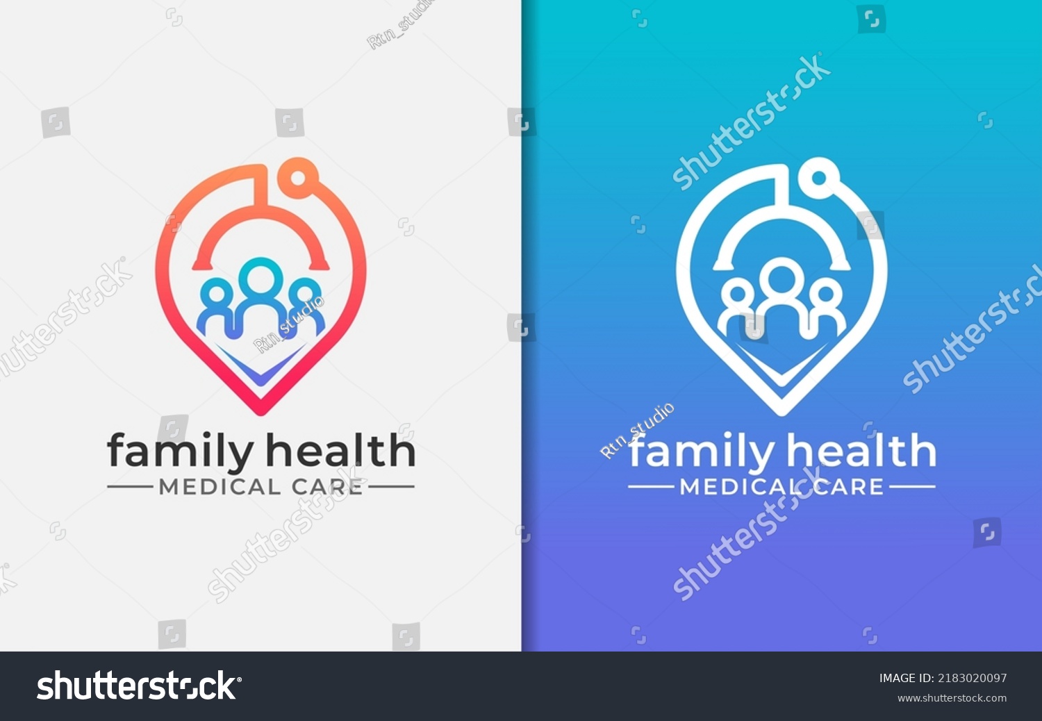 Family Health Logo Design. Abstract Minimalist - Royalty Free Stock ...