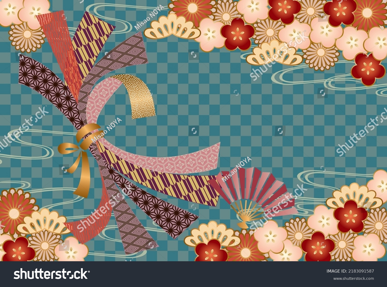 Background of traditional Japanese pattern Noshi - Royalty Free Stock ...