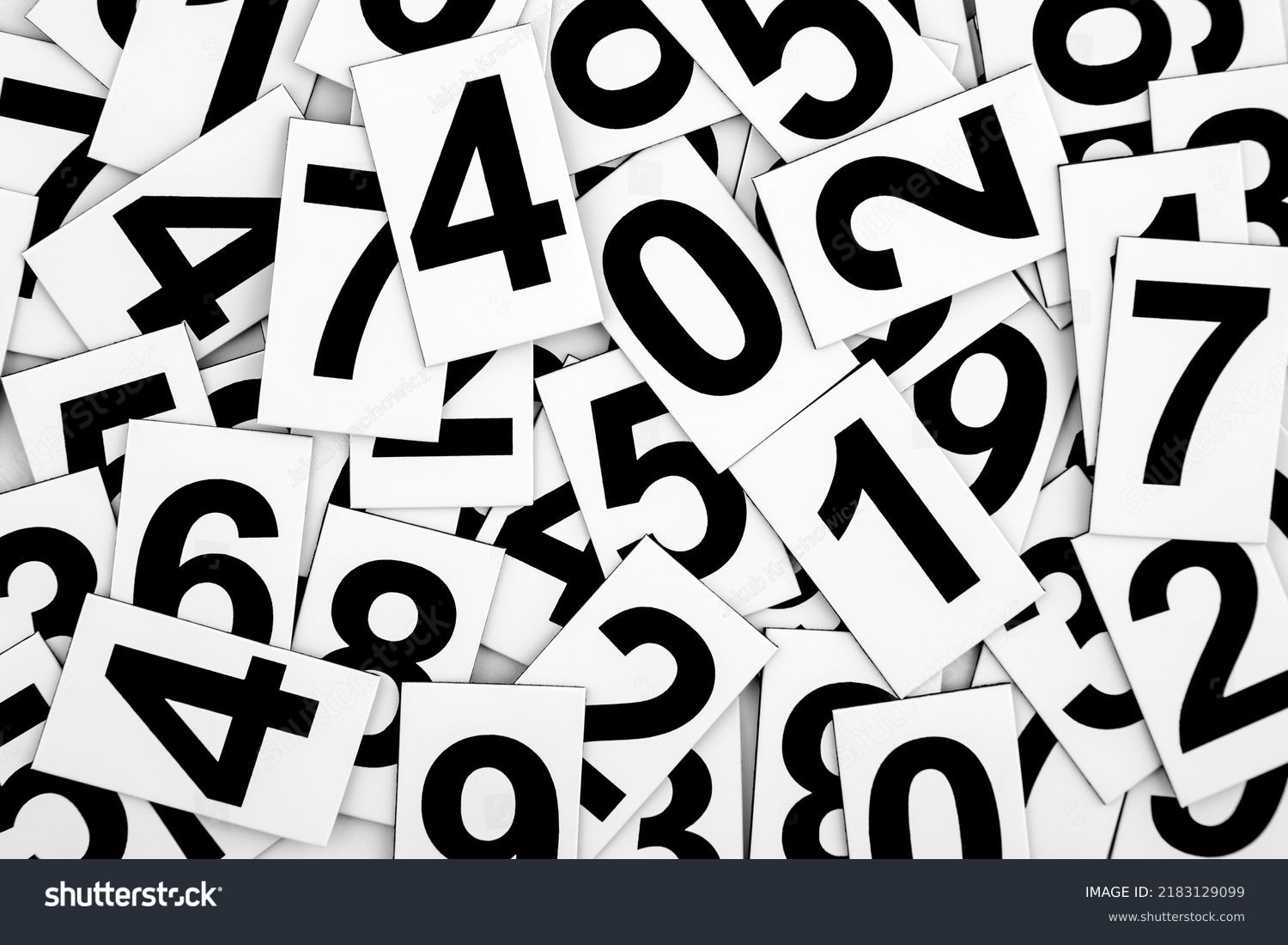 Abstract background with random numbers. Typography background composition. #2183129099