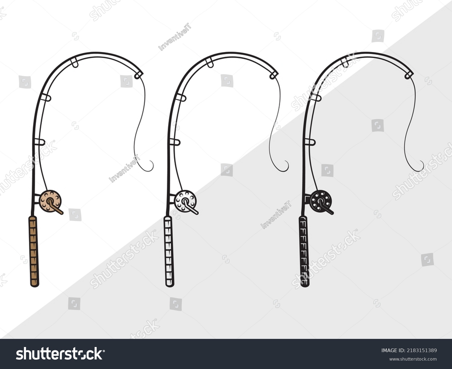 Fishing Rod SVG Printable Vector Illustration - Royalty Free Stock ...