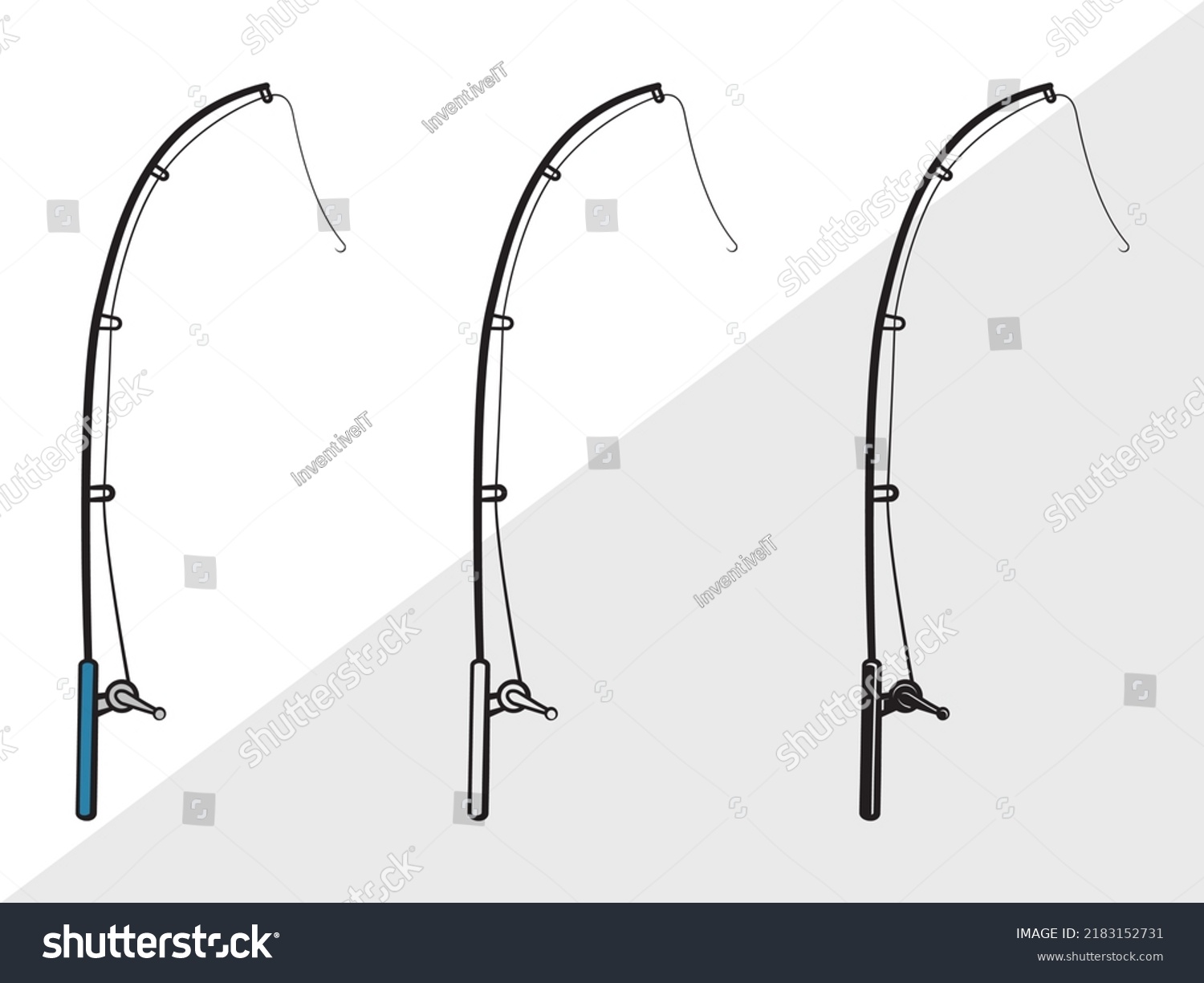 Fishing Rod SVG Printable Vector Illustration - Royalty Free Stock Vector 2183152731 - Avopix.com