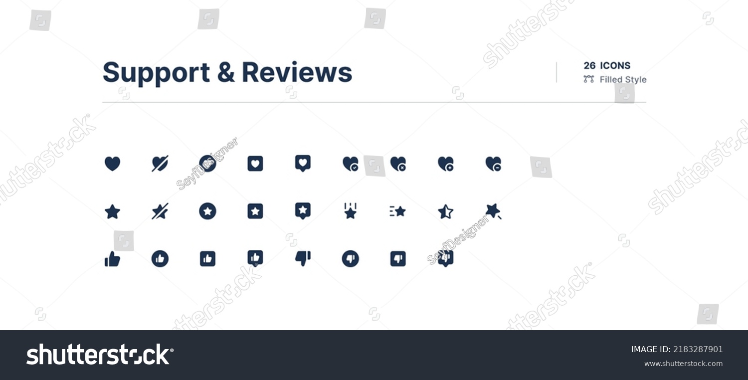 Support and Reviews UI Icons Pack Filled Style #2183287901